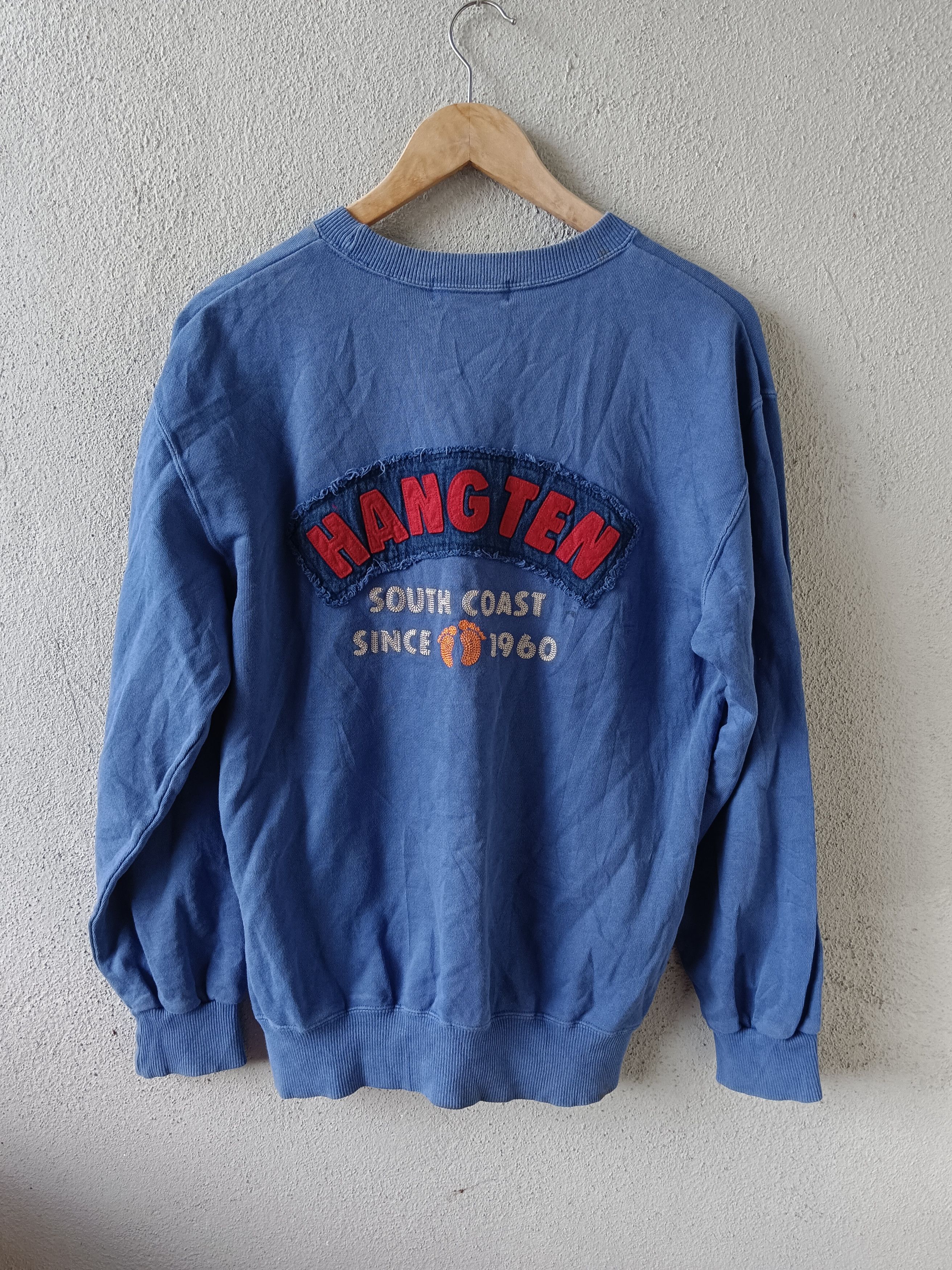 Hang Ten × Vintage Vtg HANG TEN Sweatshirt Big Logo Back Size 160 Size US M / EU 48-50 / 2 - 1 Thumbnail