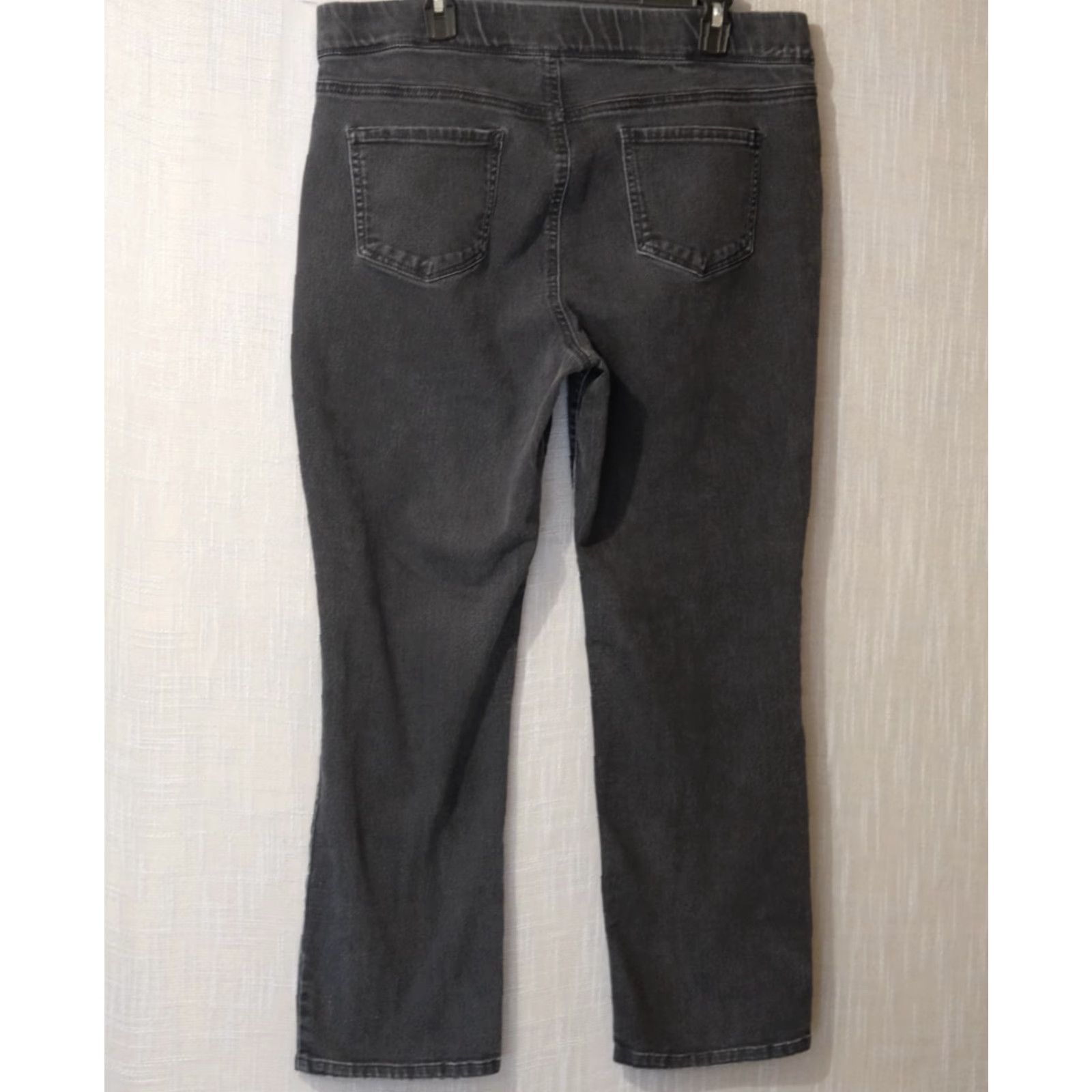 Gloria Vanderbilt VINTAGE Gloria Vanderbilt Jeans Pull On Charcoal Womens 16 Slim Straight 5-Pocket Denim Jeans All Around Slimming Effect Size 38" / US 16 / IT 52 - 5 Thumbnail