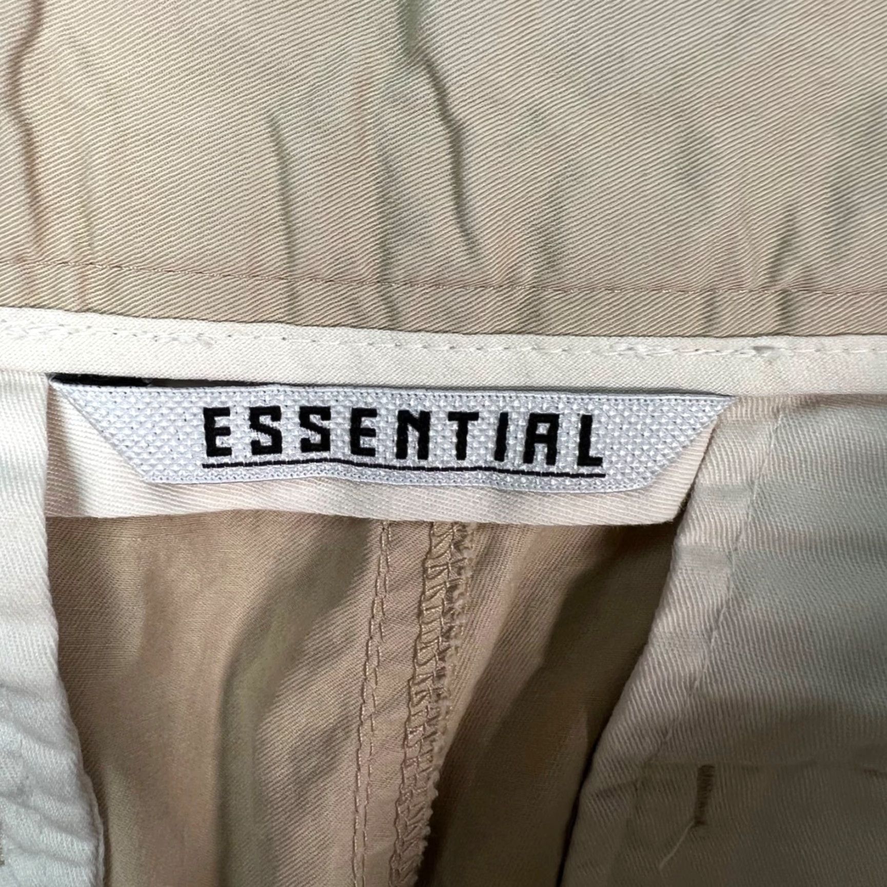 Essentials Bernpole Essential Mens Size 31 Beige Straight-Leg Chino Pants Regular Fit - 29 In Inseam, Flat Front, Cotton Polyester, Vintage No, Casual Size US 31 - 3 Thumbnail