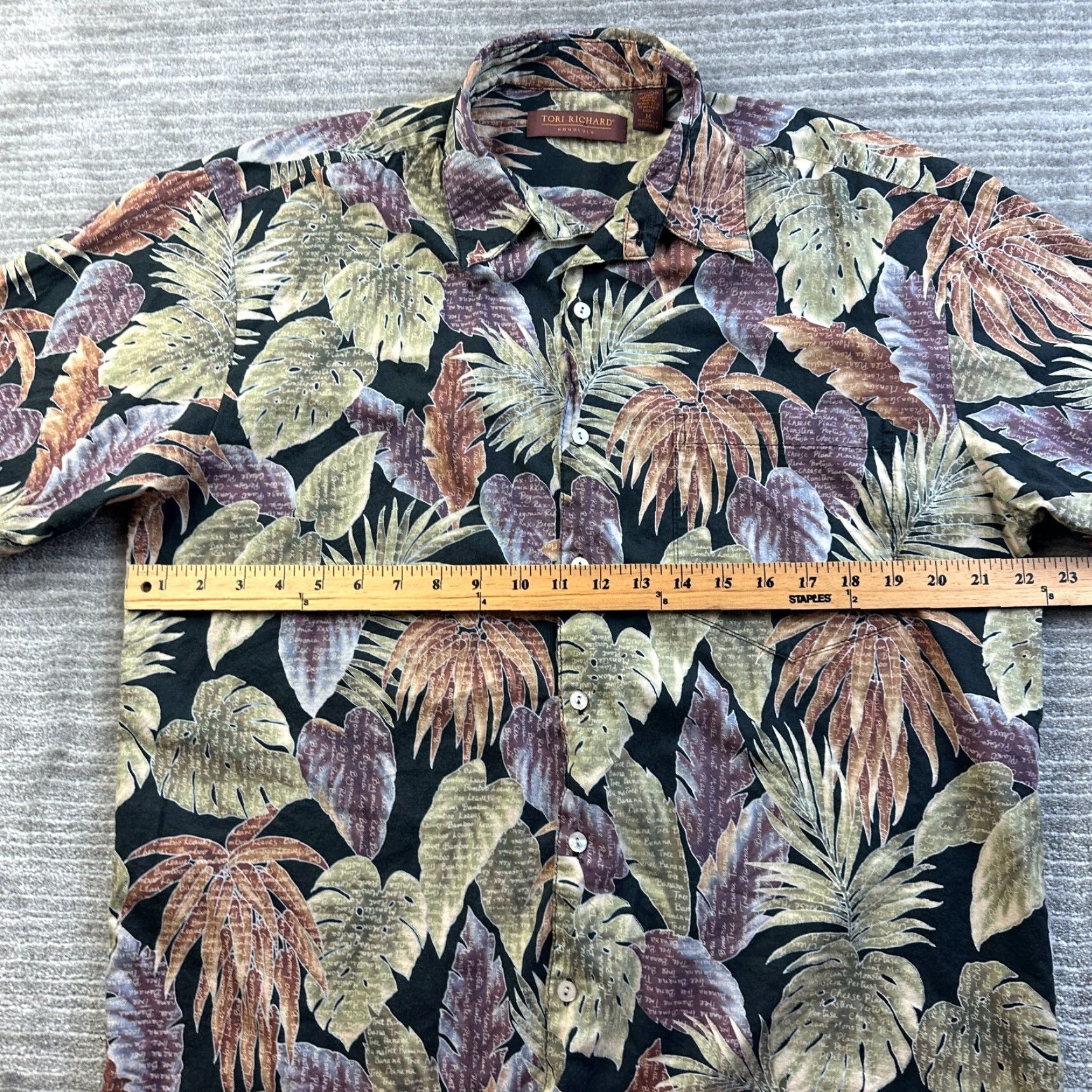 Tori Richard Tori Richard Shirt Mens Medium Black Green Floral Button Up Hawaiian Shirt Mens M Green Hawaiian Floral Button-Up Shirt Size US M / EU 48-50 / 2 - 7 Thumbnail
