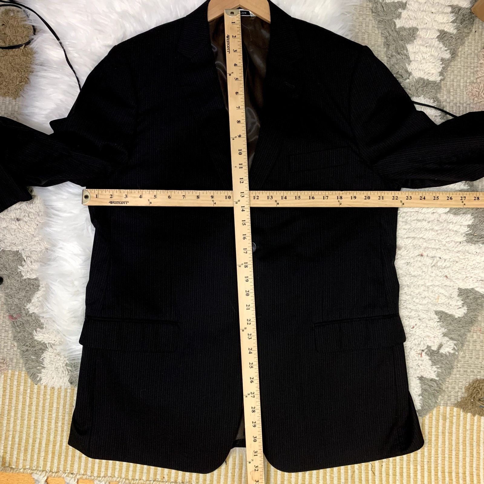 Jhane Barnes Jhane Barnes Brown Pinstripe Blazer Sport Coat Wool 46 46R Size 46R - 10 Thumbnail