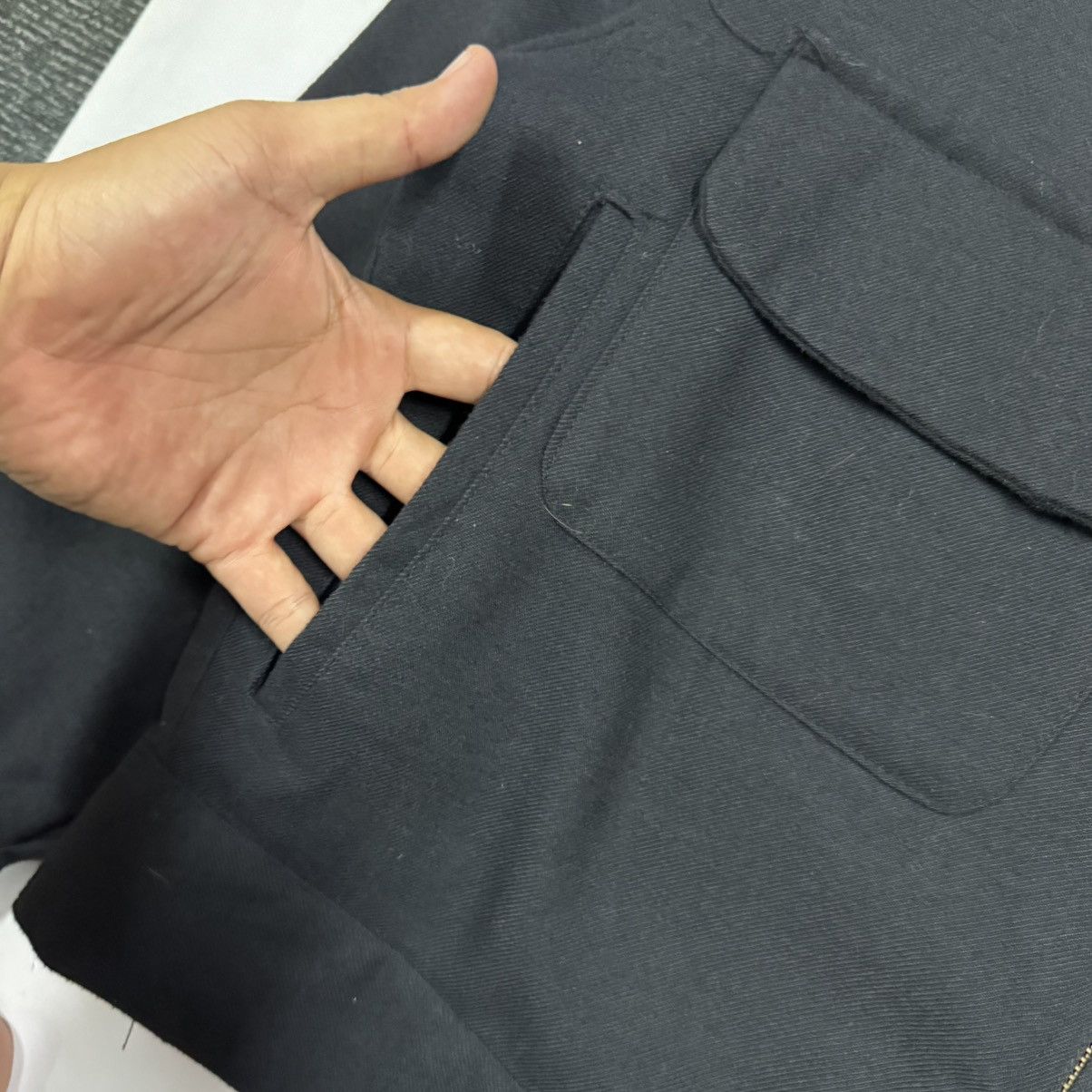 Garment Reproduction of Workers Vtg🔥80’s Gabardine Wool Worker Patch Pocket Boxy Jacket Size US L / EU 52-54 / 3 - 12 Thumbnail
