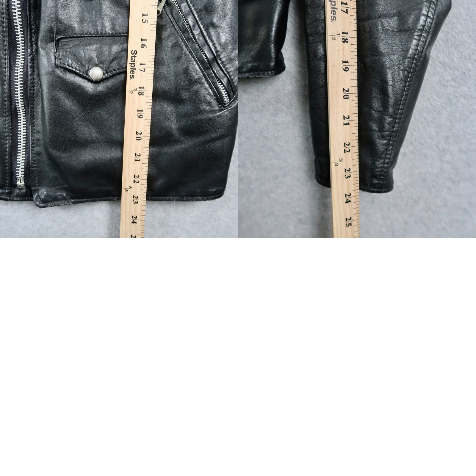 Vintage VINTAGE Motorcycle Jacket Black 60s Leather Zip Men’s Size 38 Biker Easy Rider Size US XXS / EU 40 - 9 Thumbnail