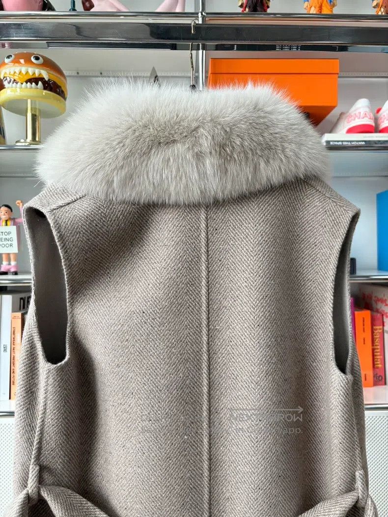 Loro Piana Loro Piana Apricot Fox Fur Collar Herringbone Pattern Belt Size M / US 6-8 / IT 42-44 - 4 Thumbnail