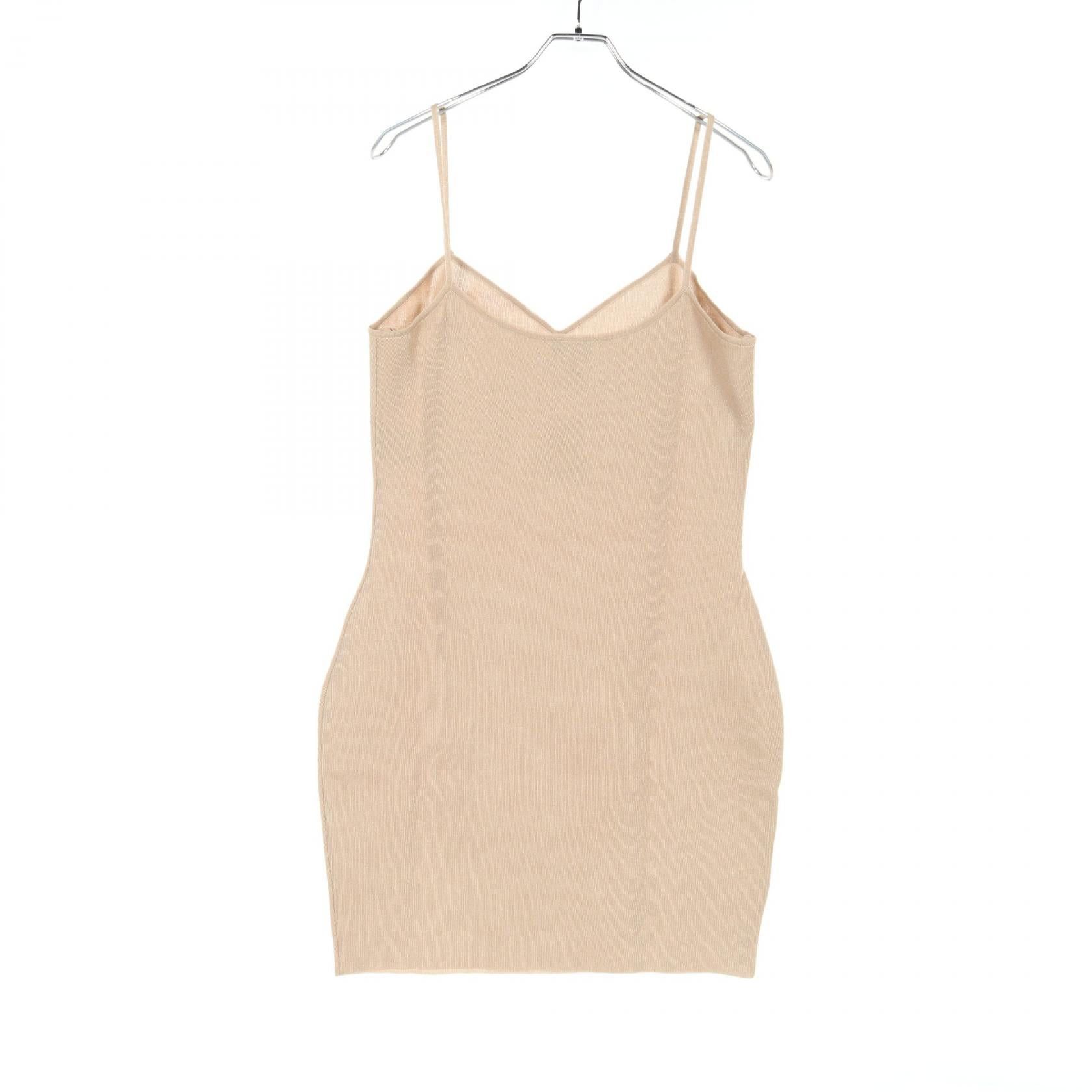 Chanel Chanel Camisole Knit Dress Cotton Beige Size ONE SIZE - 1 Thumbnail