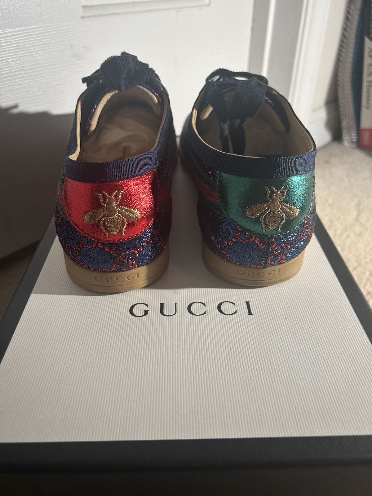 Gucci Gucci Metallic Lurex GG Web Falacer Sneakers Size US 8 / IT 38 - 3 Thumbnail