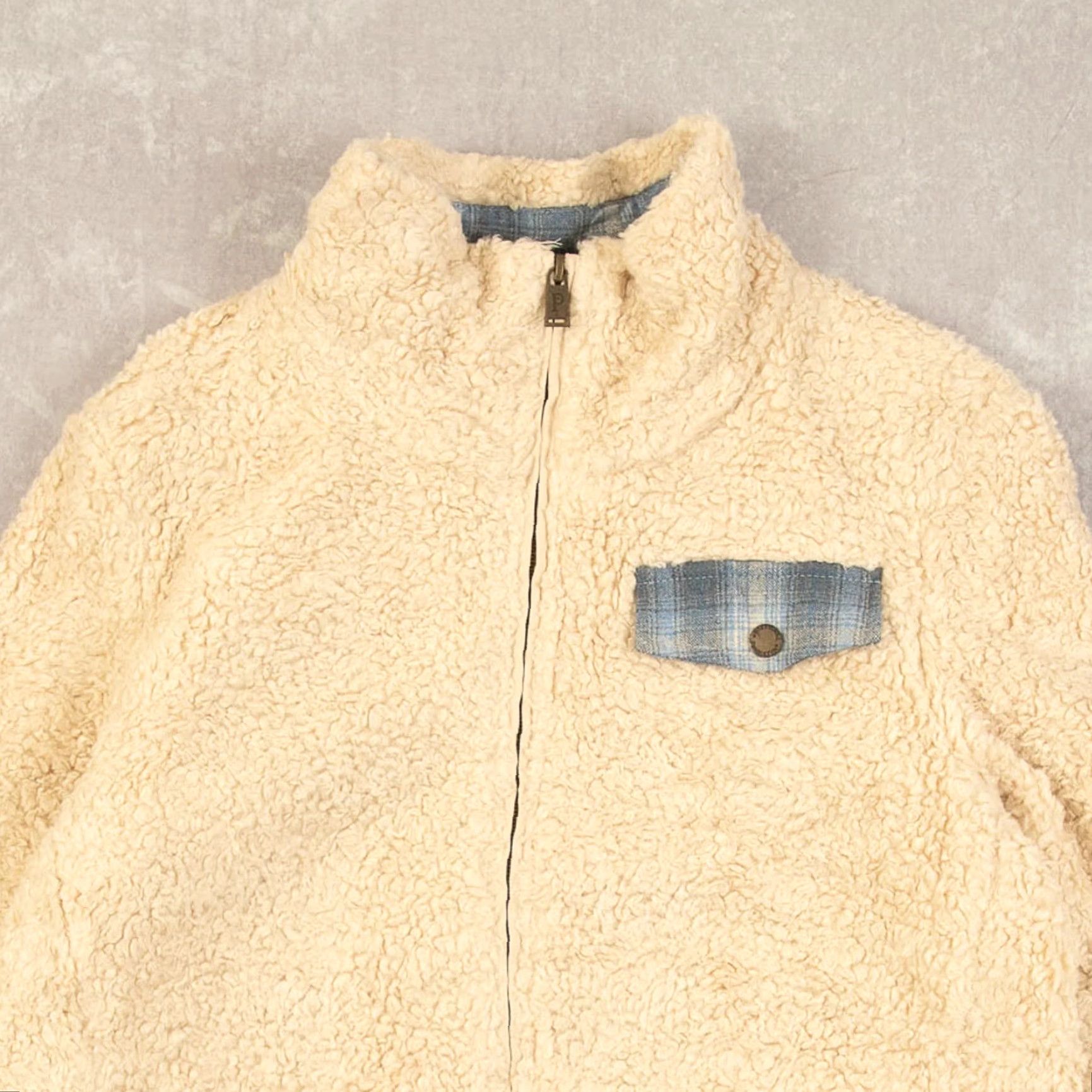 Pendleton VINTAGE Pendleton Full Zip Fleece Women's Cream Medium Jacket Short Sleeve Long Sleeve Regular XS? Size M / US 6-8 / IT 42-44 - 3 Thumbnail