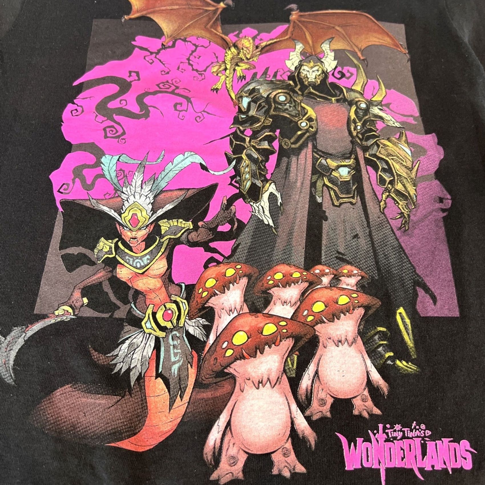 Vintage Wonderlands Tiny Tina’s Men’s Small Black Graphic T Shirt Fantasy Mushrooms NWT Size US S / EU 44-46 / 1 - 2 Thumbnail