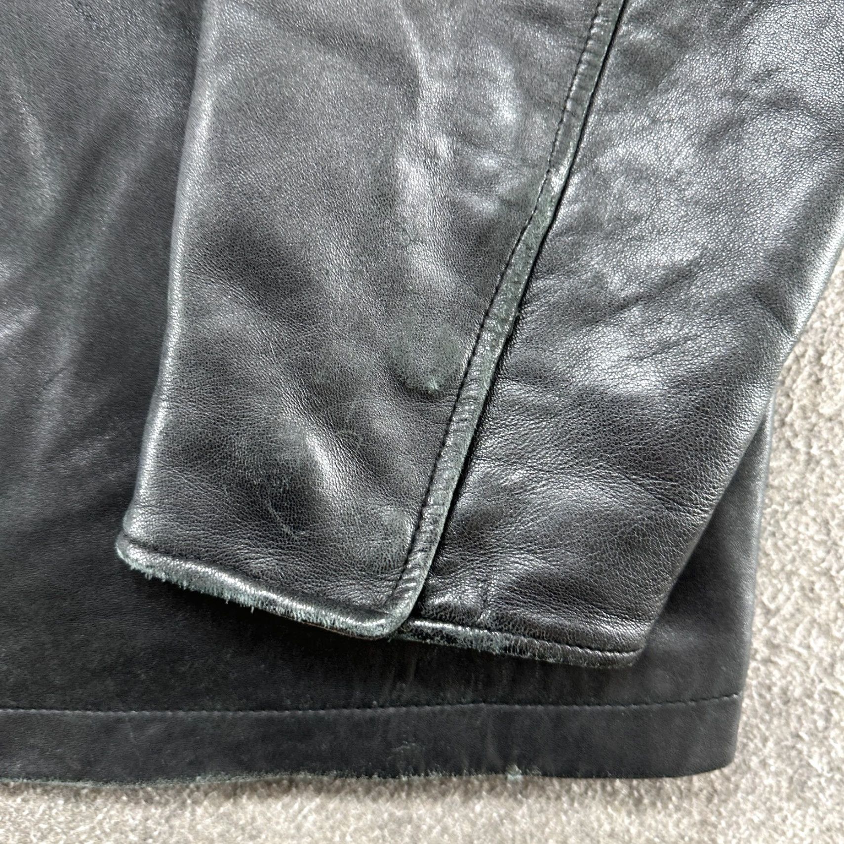 Vintage VINTAGE Chereskin Jacket Mens XL Black Bomber Genuine Leather Full Zip Y2K 90s Biker Casual Size US XL / EU 56 / 4 - 3 Thumbnail