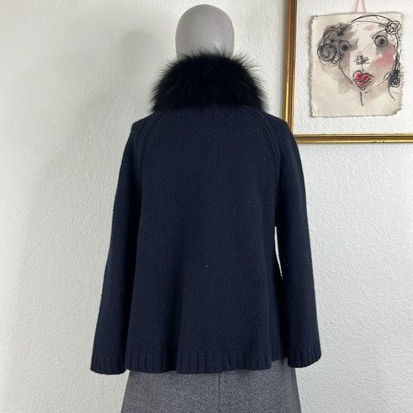 Prada Prada AW14 Wool Fox Fur Collar A Line Sweater Knit Cardigan Size XS / US 0-2 / IT 36-38 - 6 Thumbnail