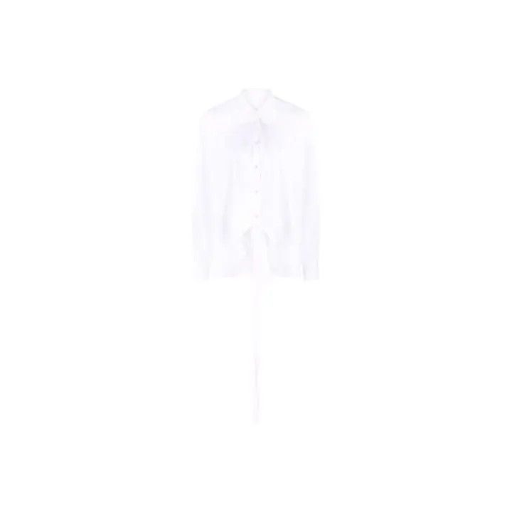 Maison Margiela MM6 Maison Margiela White Long Sleeve Shirt 0079 Size M / US 6-8 / IT 42-44 - 1 Thumbnail