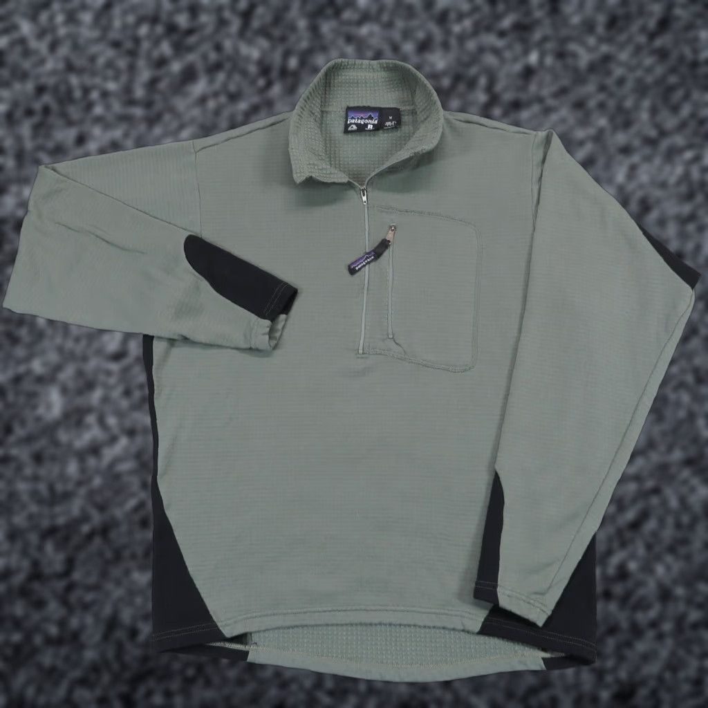 Patagonia VTG Patagonia Pullover Men M R1 Regulator Grid Waffle Fleece Zip USA 90s Green 1/4 Zip All Seasons Moisture Wicking Logo Zipper Regular Men's Clothing Size US M / EU 48-50 / 2 - 1 Thumbnail