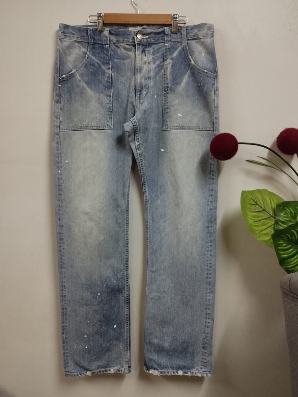 image of Distressed Denim x Eternal Vintage Made In Japan Distressed Eternal Bitchu Kurashiki (Size 36)