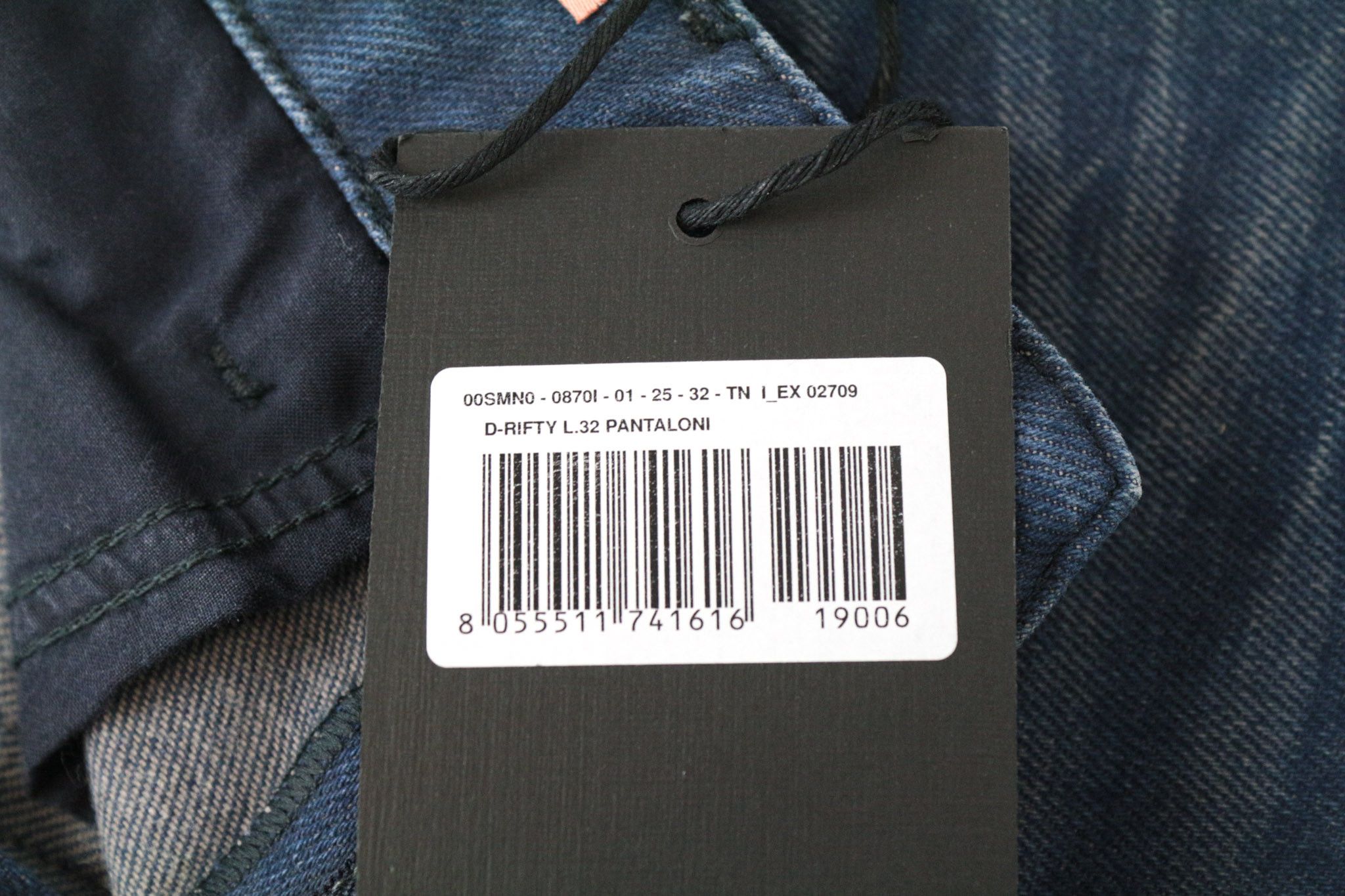 Diesel D-RIFTY 0870I W25/L32 Blue Cotton Stretch Jeans 69376 Size 25" / US 0 / IT 36 - 6 Thumbnail