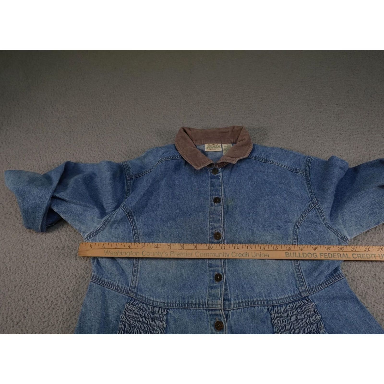 Vintage VINTAGE St. John's Bay Denim Dress Womens 12 Blue Denim Shirt Dress Long Sleeve Casual A-line Belt Button Front Collared 100% Cotton Jeanswear Size XL / US 12-14 / IT 48-50 - 6 Thumbnail