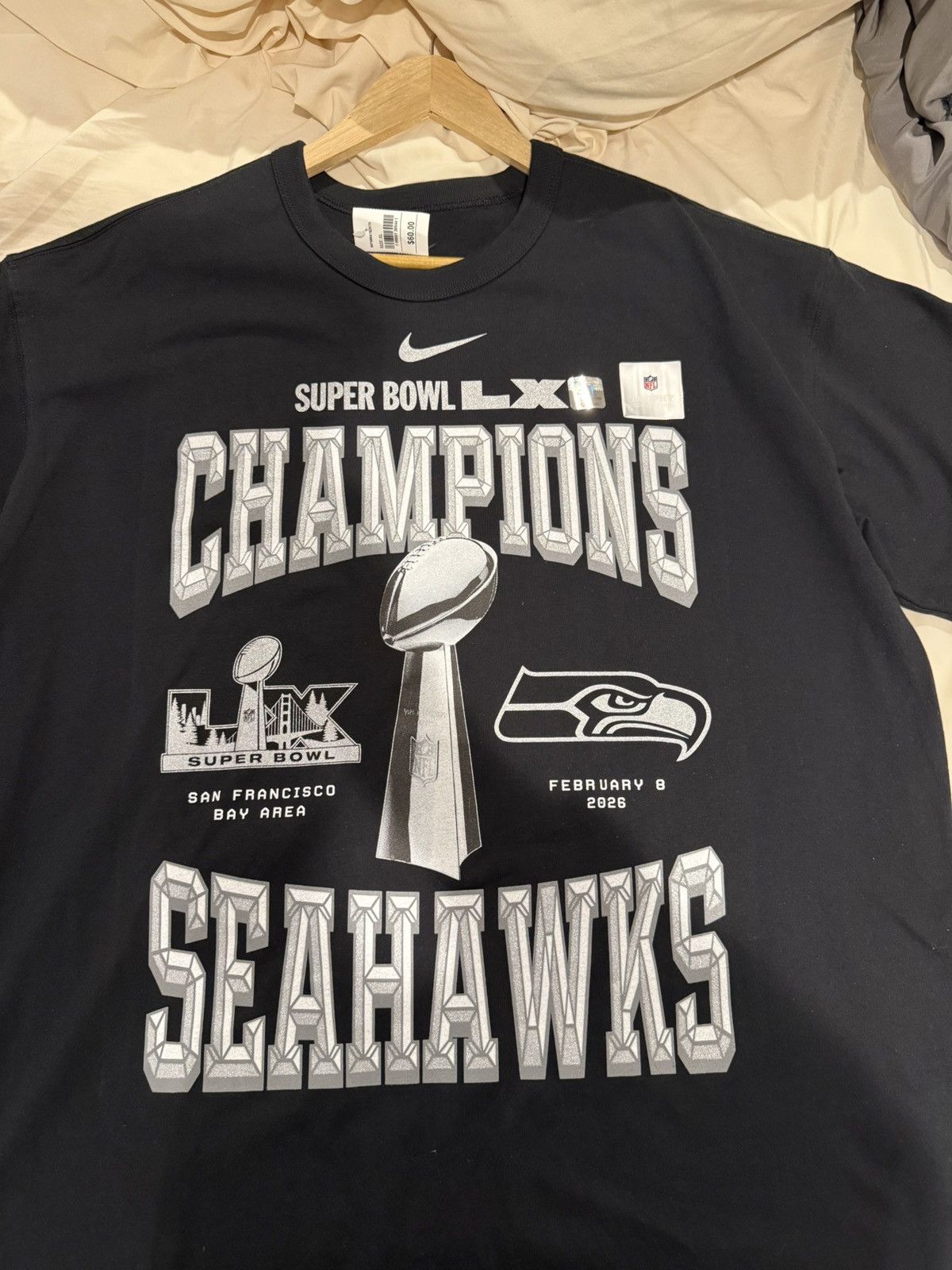 Nike Seattle Seahawks Super Bowl Shirt Size US XL / EU 56 / 4 - 1 Thumbnail