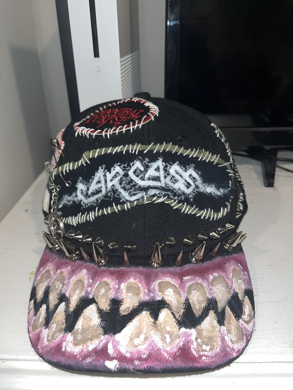 Other OOAK Upcycled Grindcore/death metal-inspired cap Size ONE SIZE - 1 Thumbnail