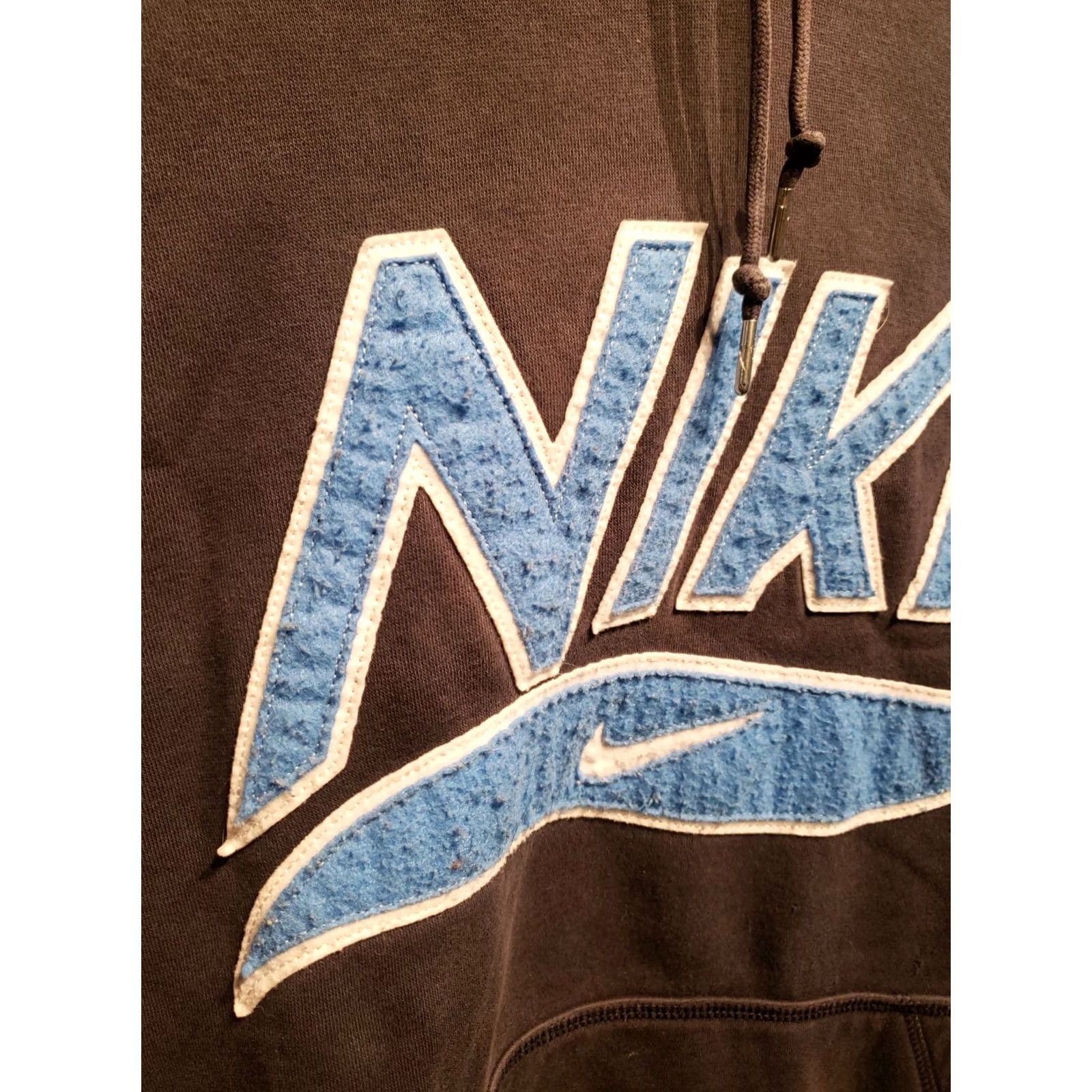 Nike VINTAGE Nike Air Swoosh Spellout Blue Hoodie Mens Small S Sweatshirt Hooded Pullover Blue SB Logo Ladies? Size US S / EU 44-46 / 1 - 3 Thumbnail