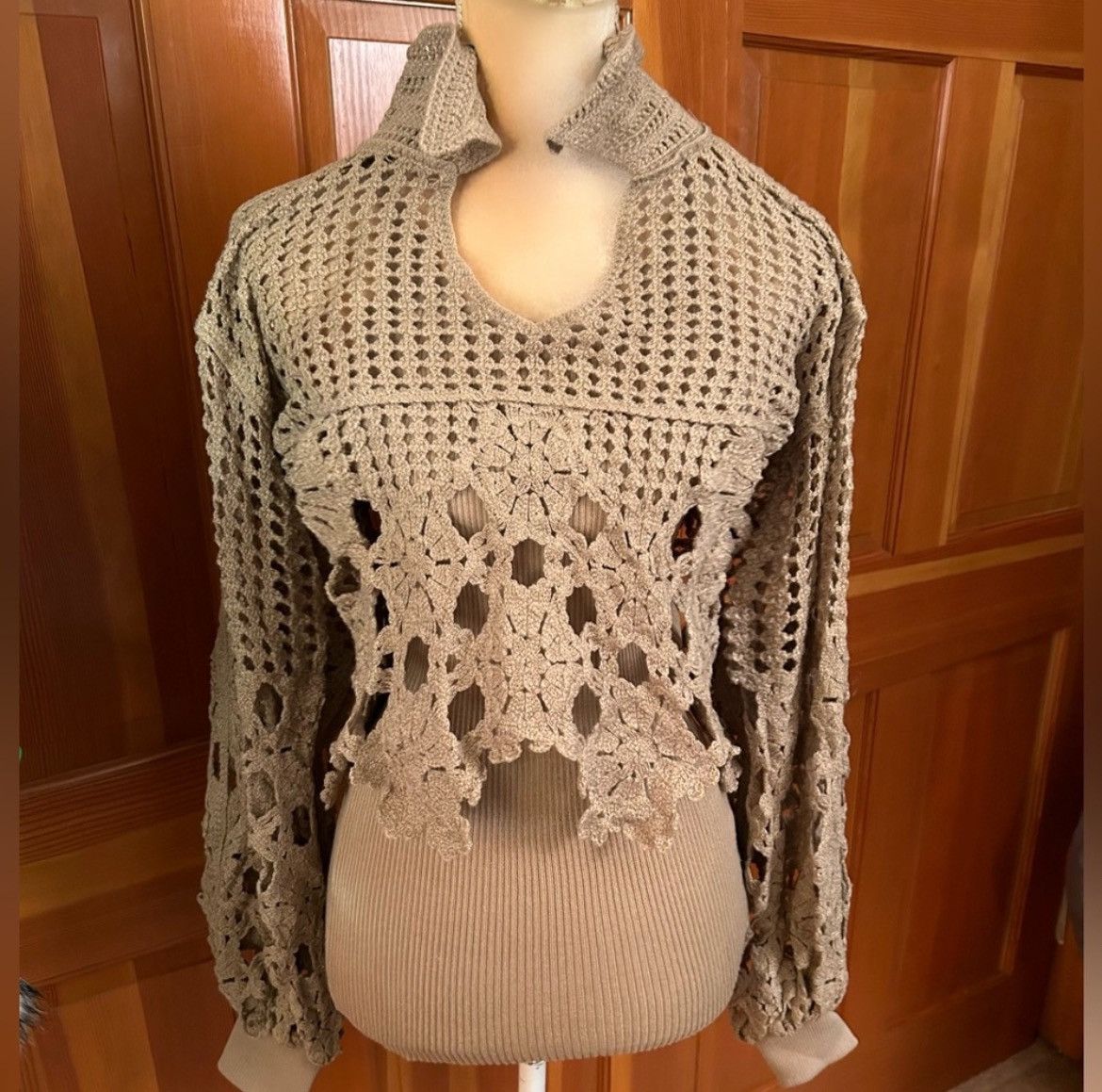 Designer × Other NWT, Lavishly Paris V Neck Loose Patchwork Pullover. Size M / US 6-8 / IT 42-44 - 17 Thumbnail