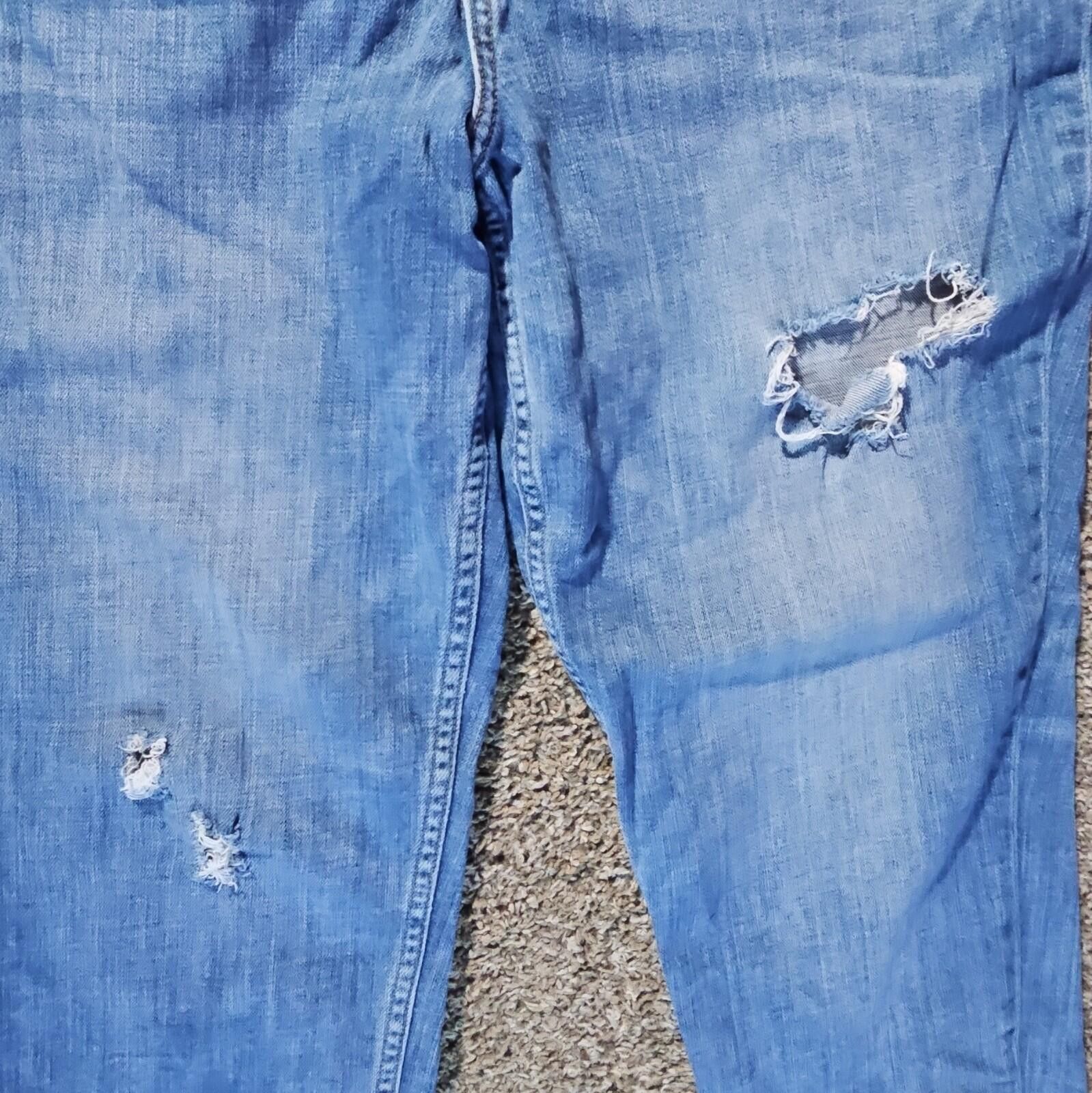 Other Women's 33 Studio Blue Distressed Jeans Size 33" - 2 Thumbnail