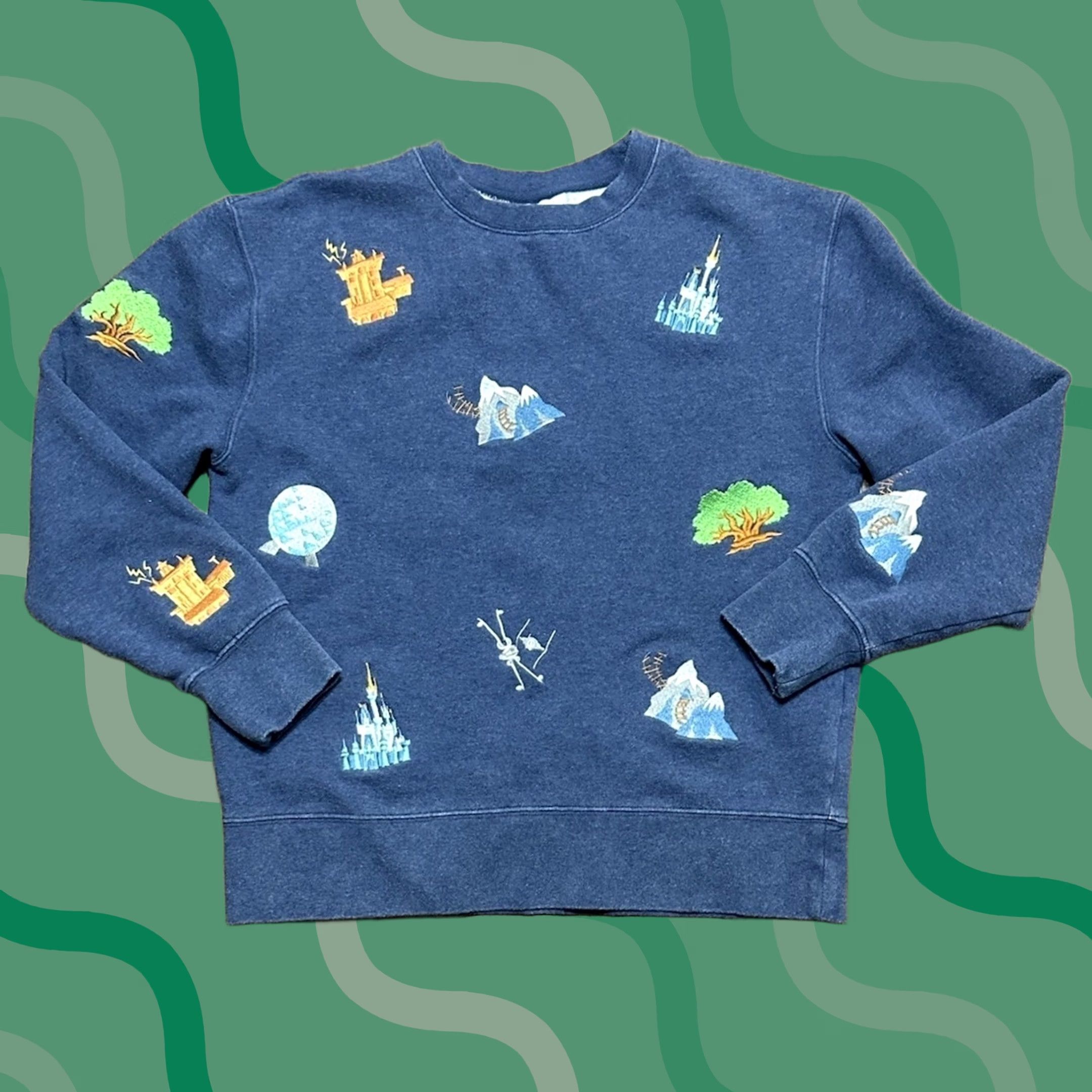 Disney Disney Parks Disneyland Embroidered Icon Crewneck Sweatshirt Sz Small Size S / US 4 / IT 40 - 1 Thumbnail