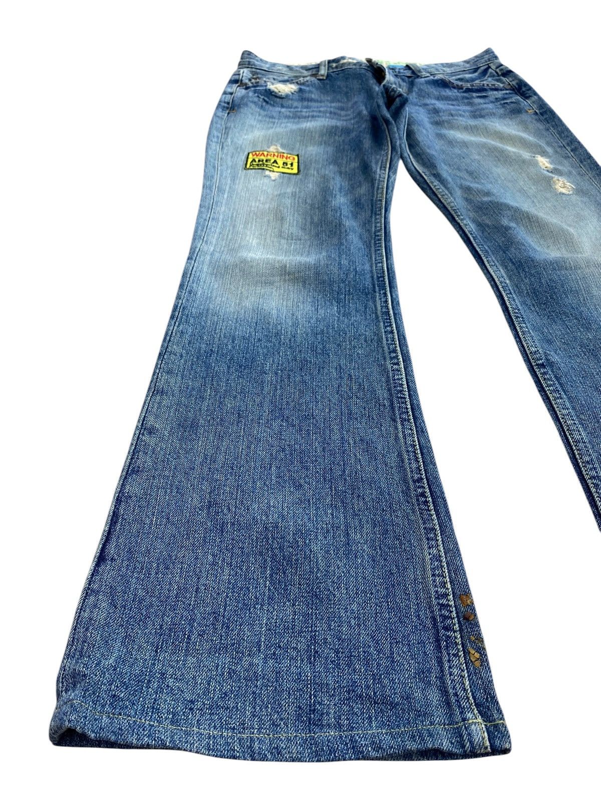 Other Japanese Brand Faded Wash Ripped Style Flare Jeans Size US 30 / EU 46 - 7 Thumbnail
