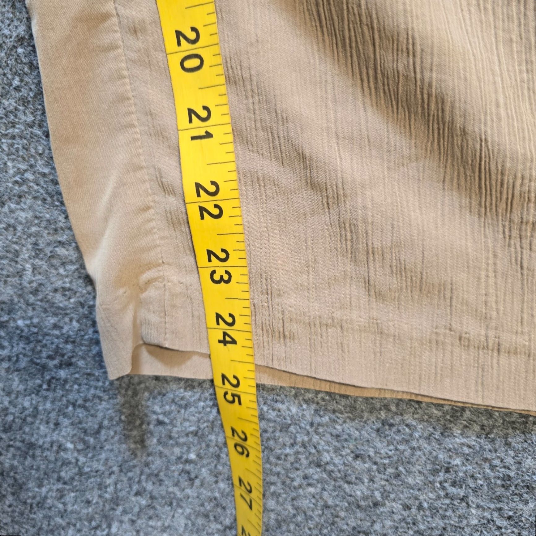 J. Jill J Jill Pants Womens Large Tan Sand Washed Textured Crop Wide-Leg Casual Knit Twill Elastic Waist Size 24" / US 00 / IT 34 - 7 Thumbnail