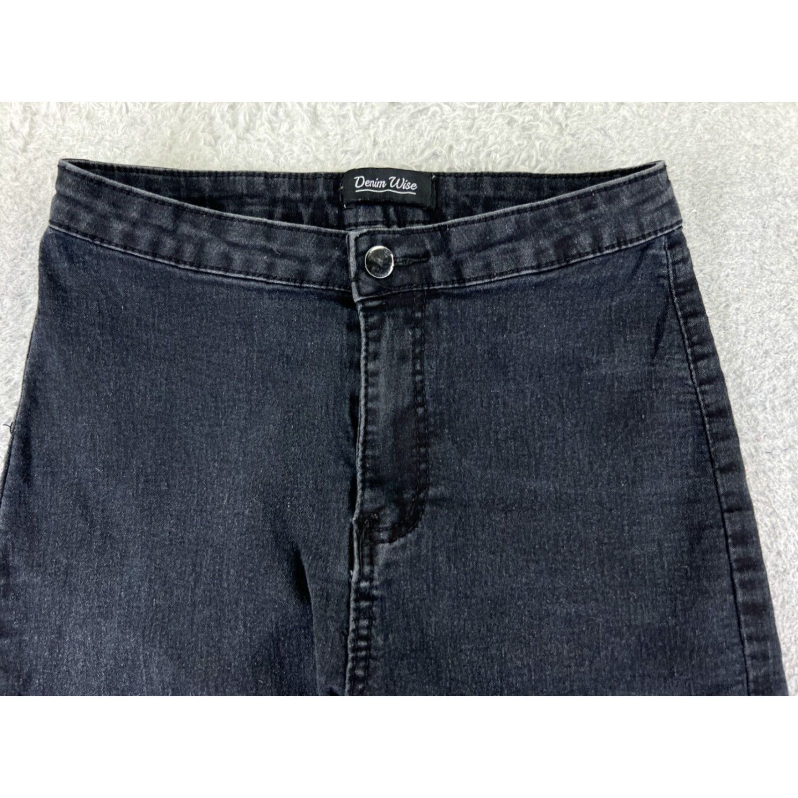Vintage Womens Denim Wise Pants 12 Black Skinny Mid Rise 24x26 Cotton Blend Stretch READ Size 34" / US 12 / IT 48 - 4 Thumbnail