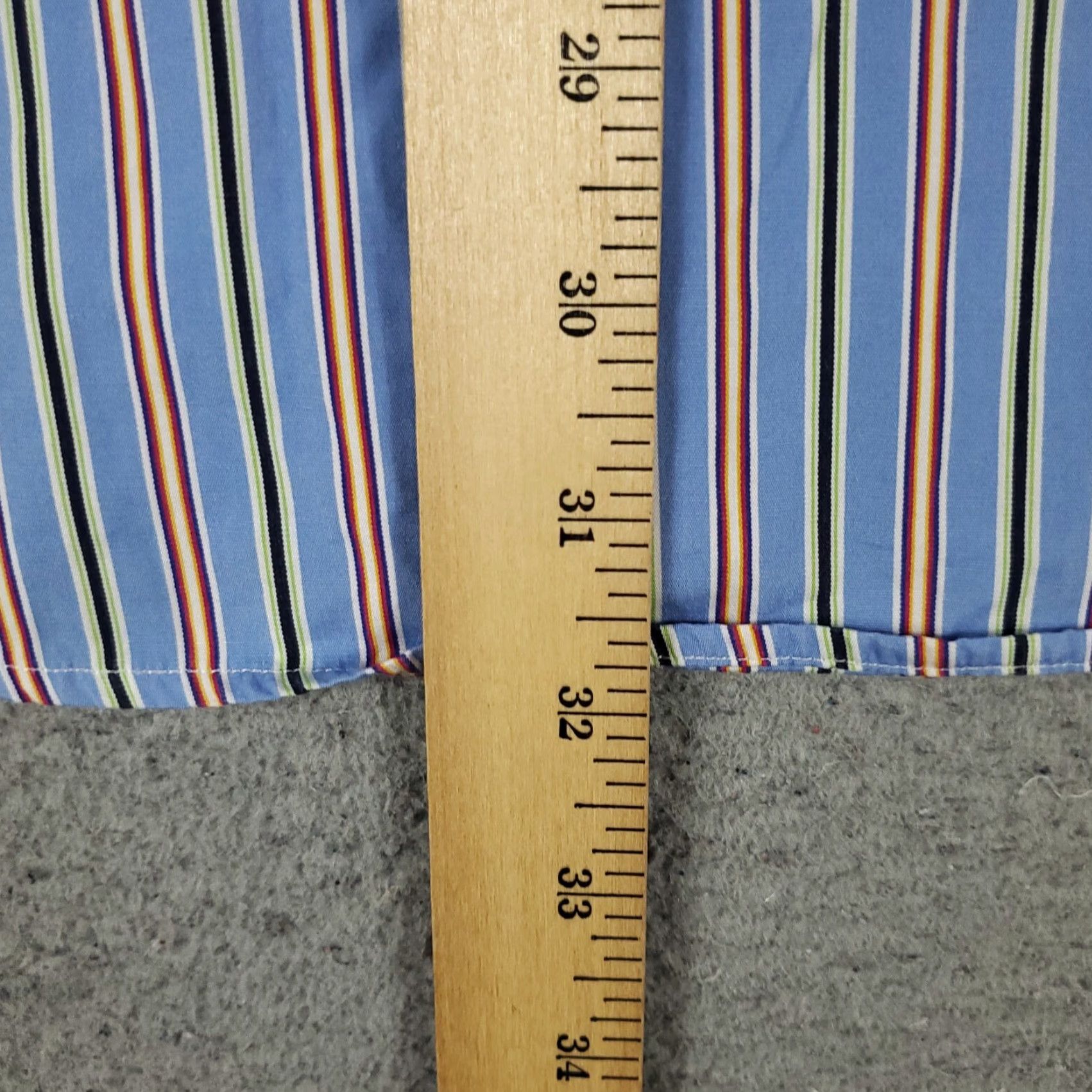Ralph Lauren VINTAGE Ralph Lauren Dress Shirt Men Size 17 Blue Striped Cotton Long Sleeve Business Casual Size 46R - 4 Thumbnail