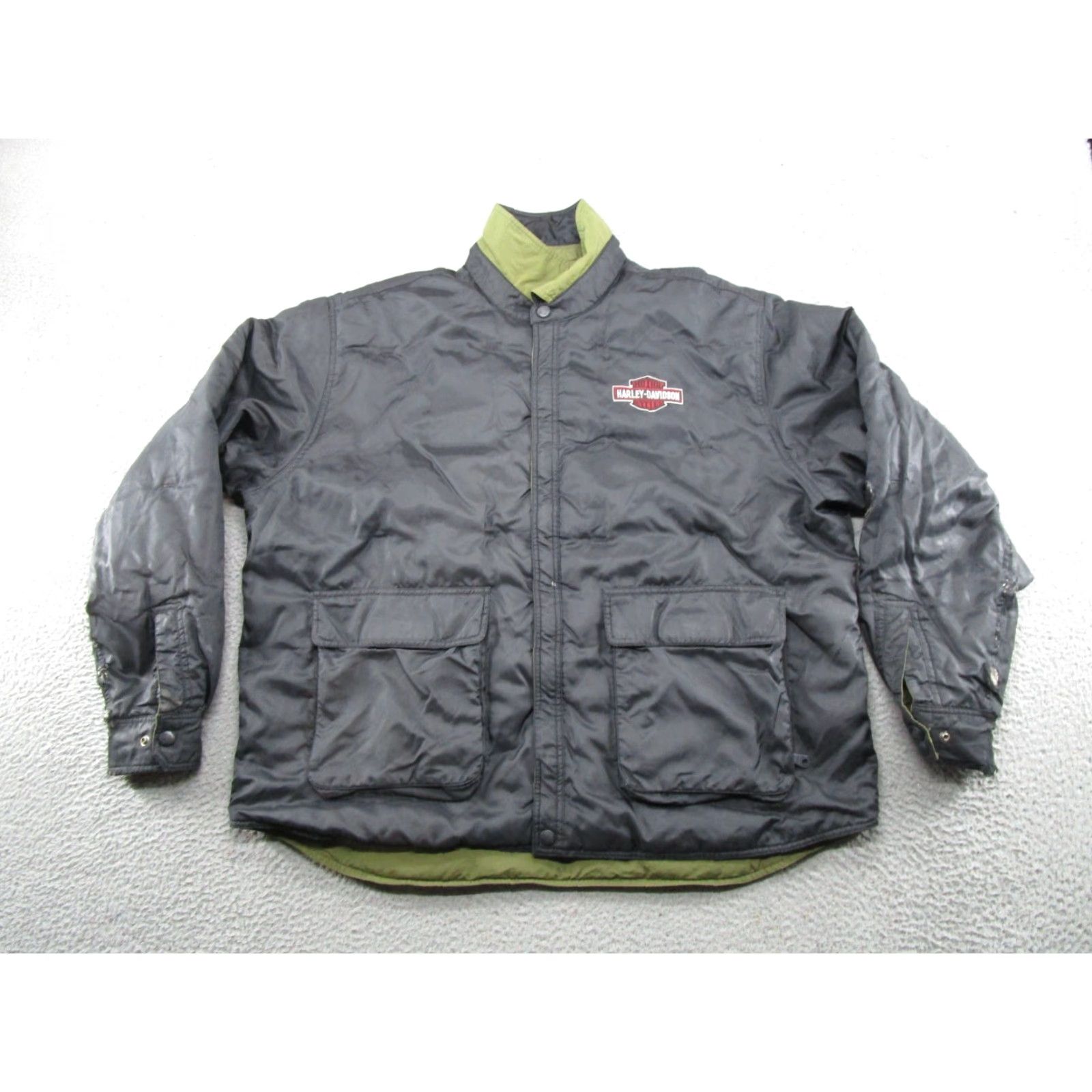 Harley Davidson Harley-Davidson Jacket Reversible Women’s 22L Army Green Damaged Thrash DAMAGED THRASH Read Size 3XL / US 20-22 - 7 Thumbnail