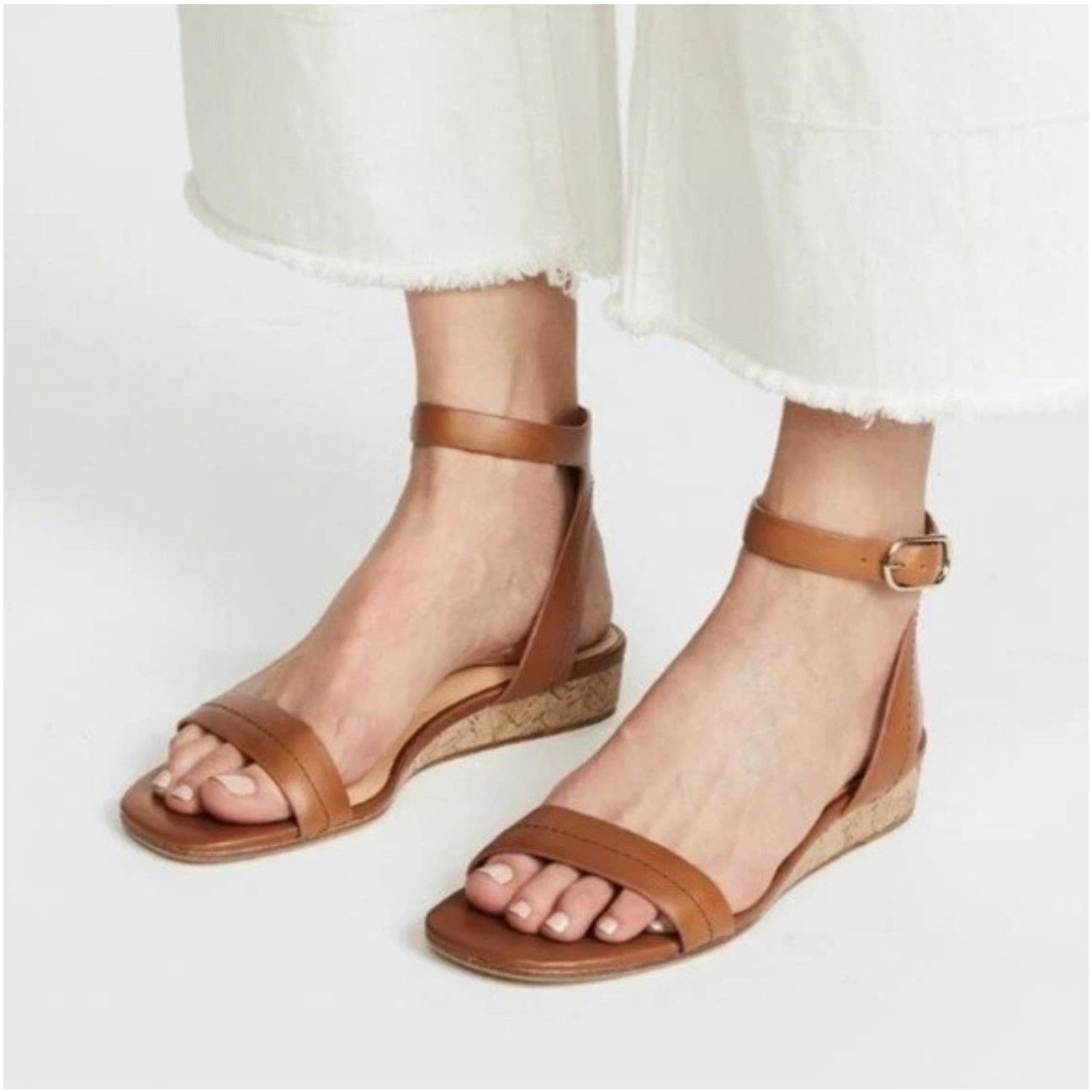 Joie JOIE Faedra Leather Wedge Open Toe Sandal Size US 8 / IT 38 - 2 Thumbnail