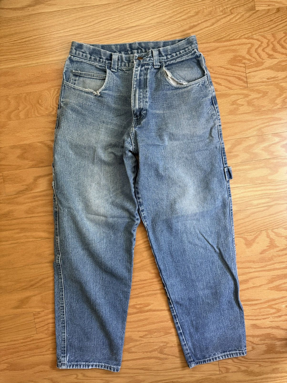 Vintage Vintage Carpenter Jeans Faded Blue Workwear Baggy Denim Size US 34 / EU 50 - 2 Thumbnail