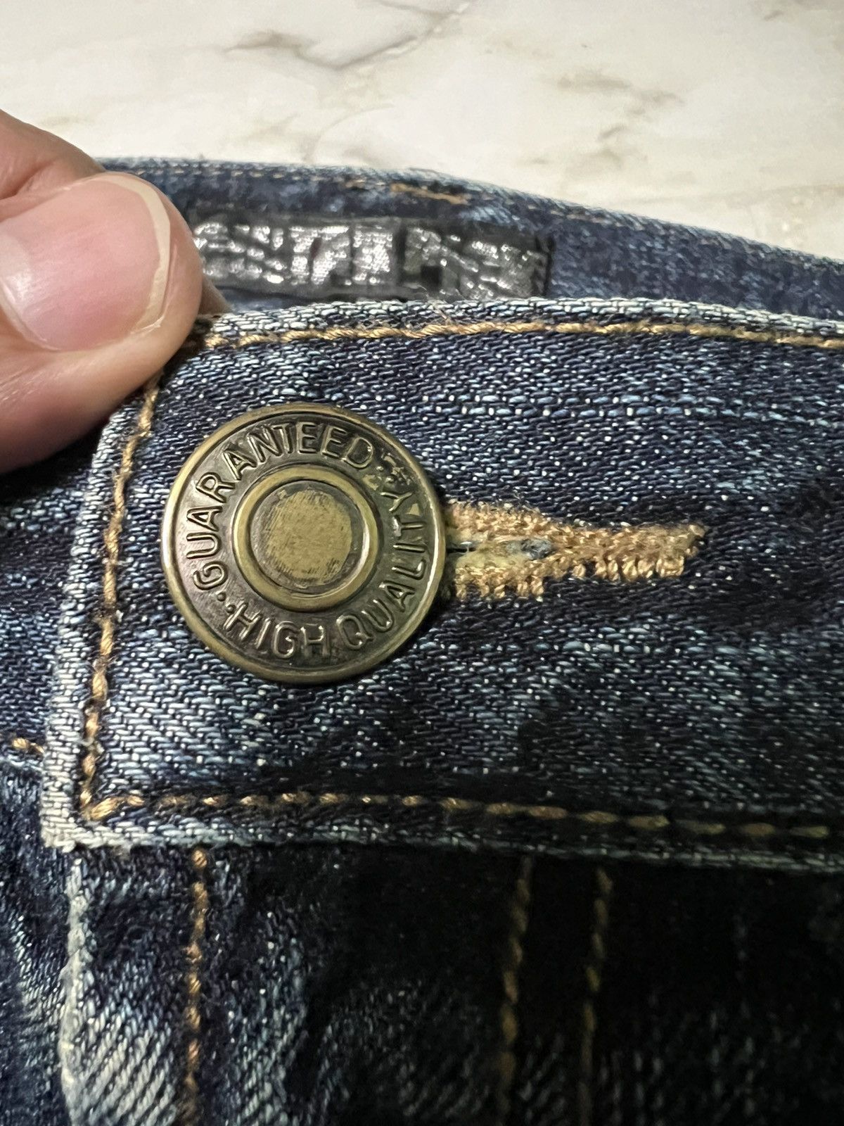 14th Addiction × If Six Was Nine × Japanese Brand 💥Baggy💥Vintage Guitar Pick Washed Distress Clawmark Jean Size US 33 - 9 Thumbnail