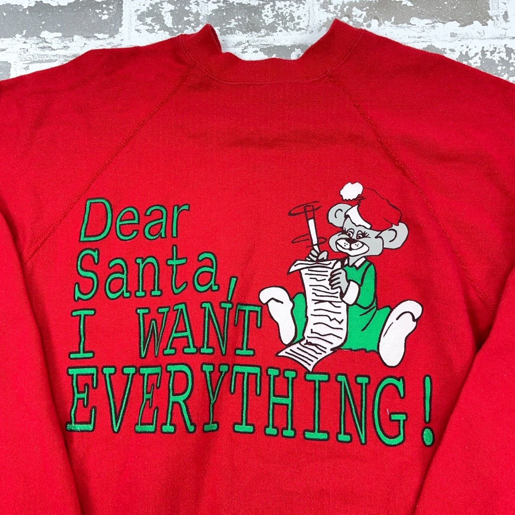 Tultex Vintage Christmas Sweater Women Small Red Crew Neck Sweatshirt USA 90s Holiday Tultex Cotton Cotton Blend Polyester Fleece Logo Size S / US 4 / IT 40 - 2 Thumbnail