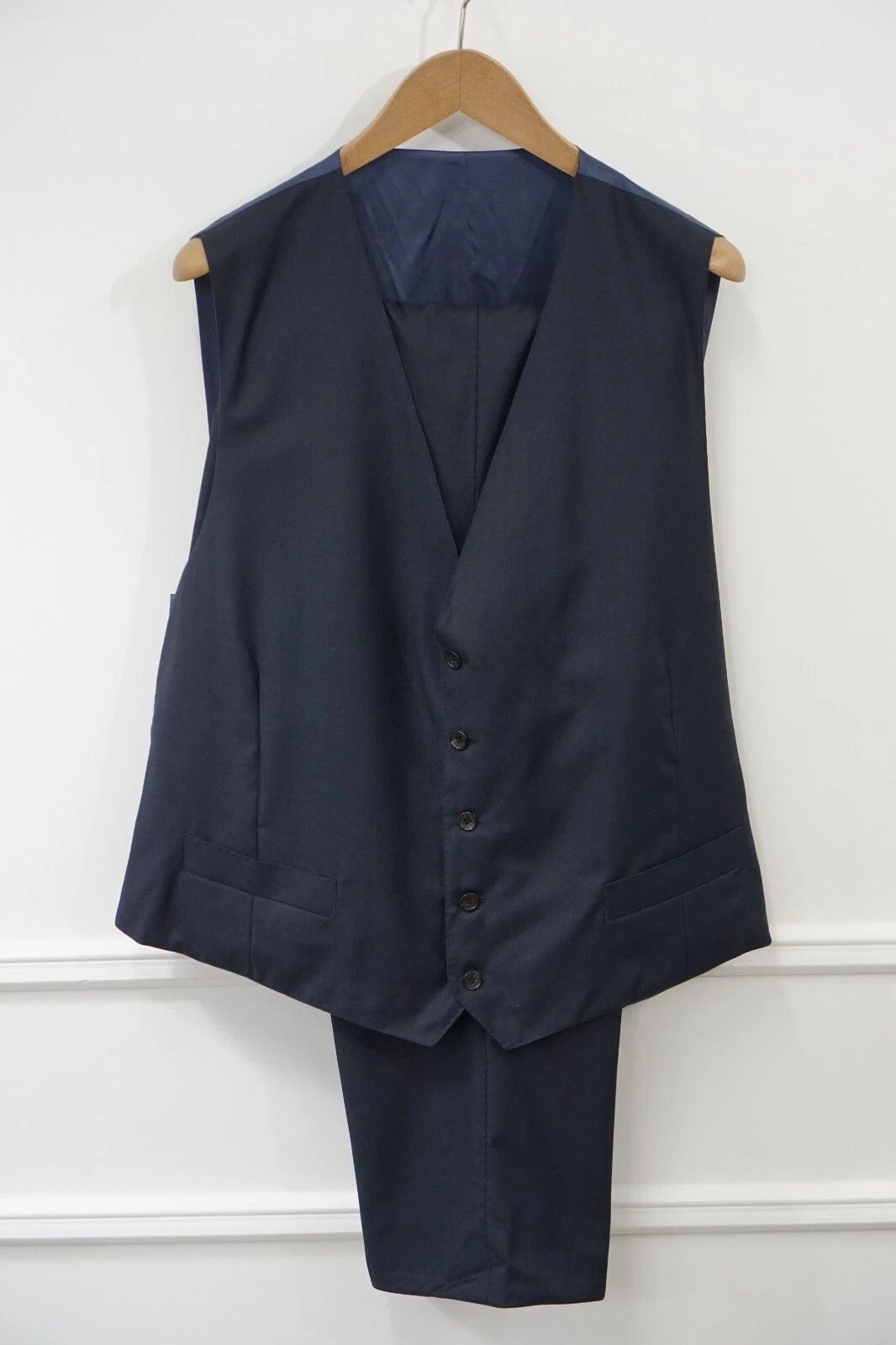 Suitsupply Men Suitsupply 3 Piece Suit Lazio Navy Blueline 110's US54S Size 54R - 5 Thumbnail