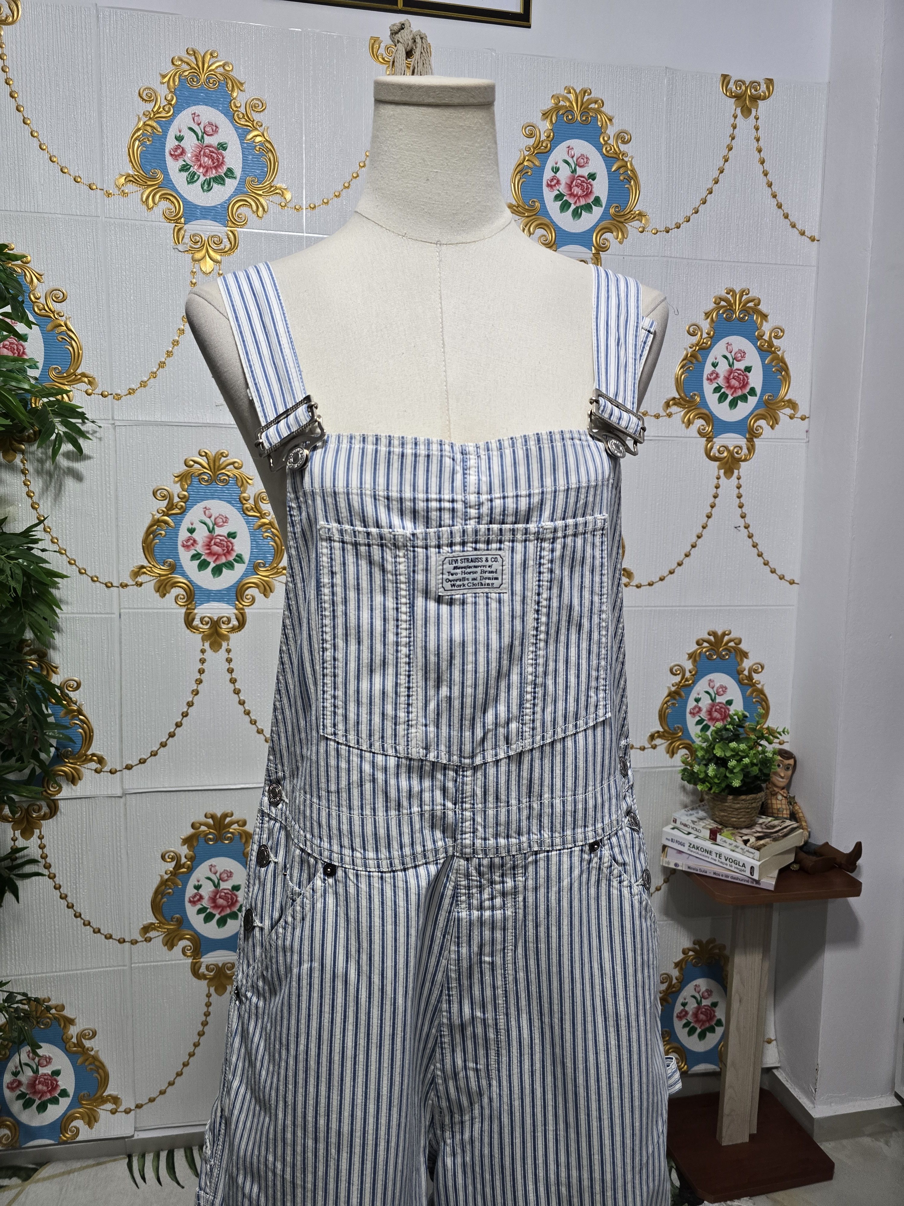 Levi's Levis VINTAGE RARE stripe DUNGAREES size Large Size US 34 / EU 50 - 2 Thumbnail