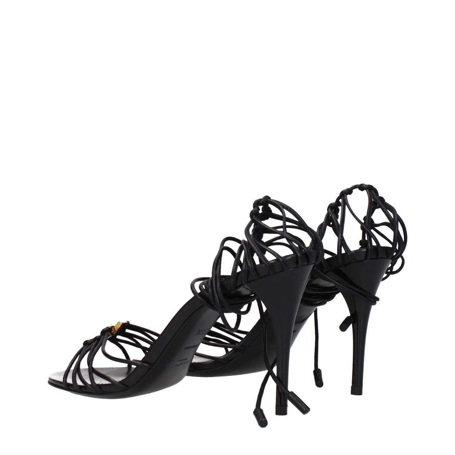 Saint Laurent Paris ob1o1e1124 Leather Sandals in Black Size US 10 / IT 40 - 4 Thumbnail