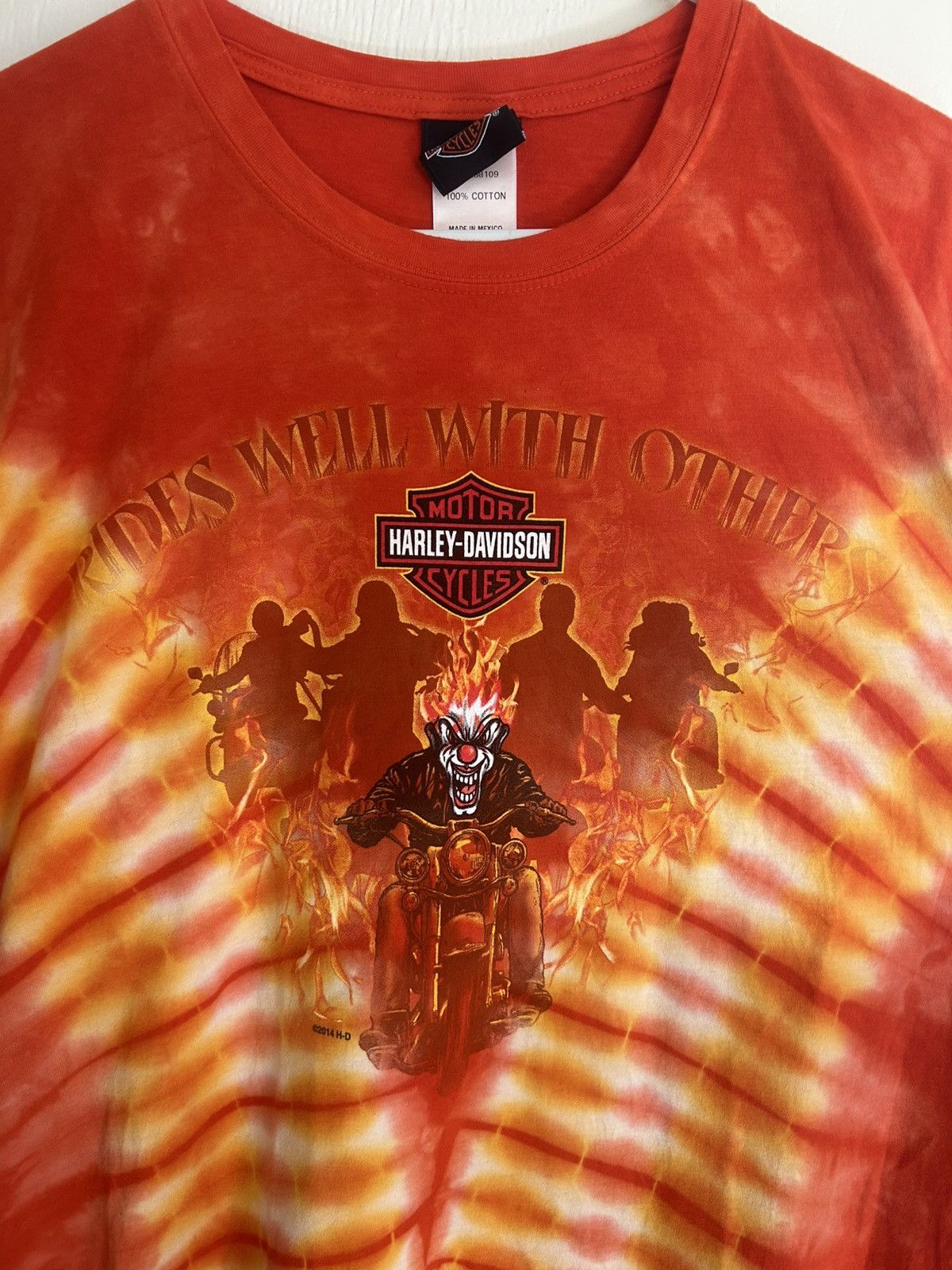 Harley Davidson Harley Davidson Fire Jester Snake Graphic Tie Dye Biker Tee Size US L / EU 52-54 / 3 - 1 Thumbnail