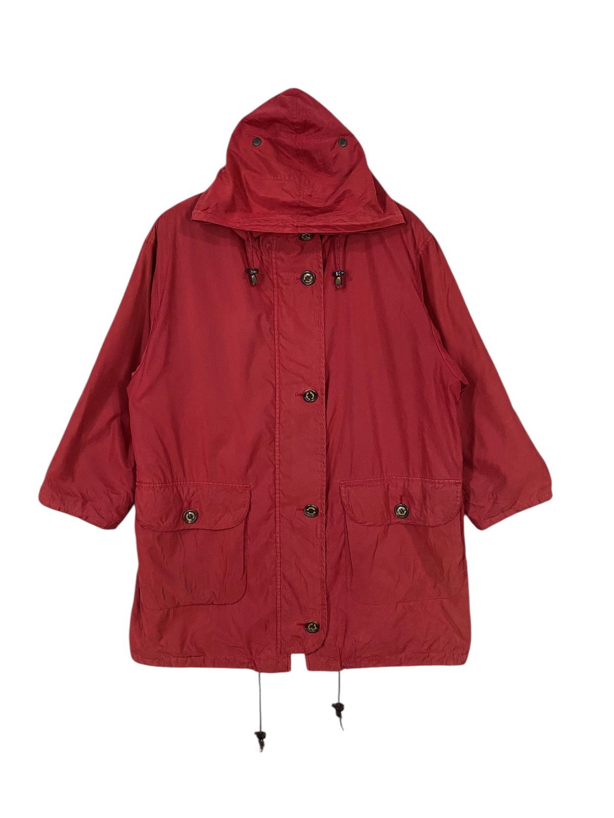 Vintage 90s burberrys red parka hood sunfaded