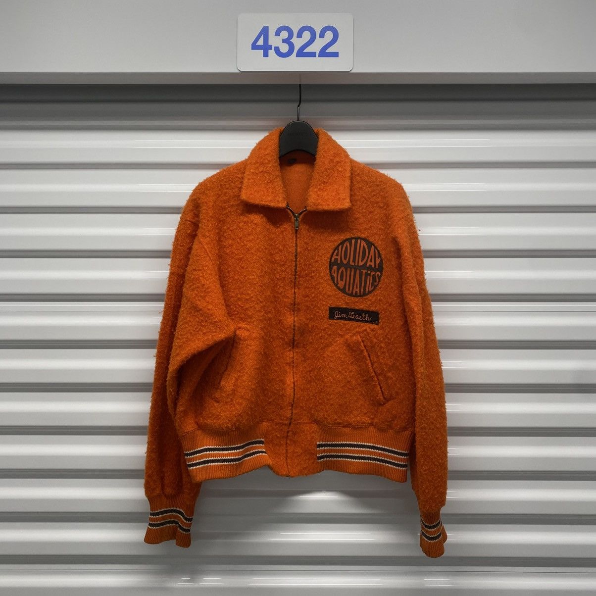 Vintage 60s YSL style Orange Polyester Varsity Jacket Size US M / EU 48-50 / 2 - 1 Thumbnail