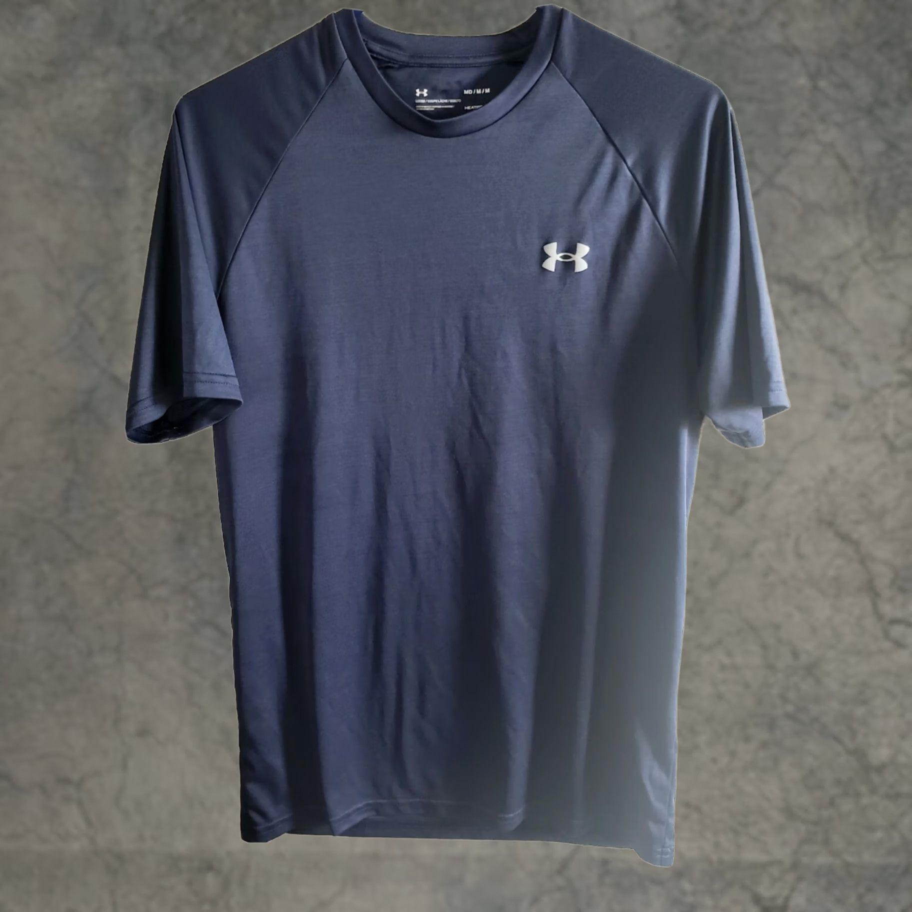 Under Armour UNDER ARMOUR HeatGear T-Shirt Navy Blue Short Sleeve Crew Neck Mens M Loose Fit Polyester Spandex UA Logo Basic Tee Men Size US M / EU 48-50 / 2 - 1 Thumbnail