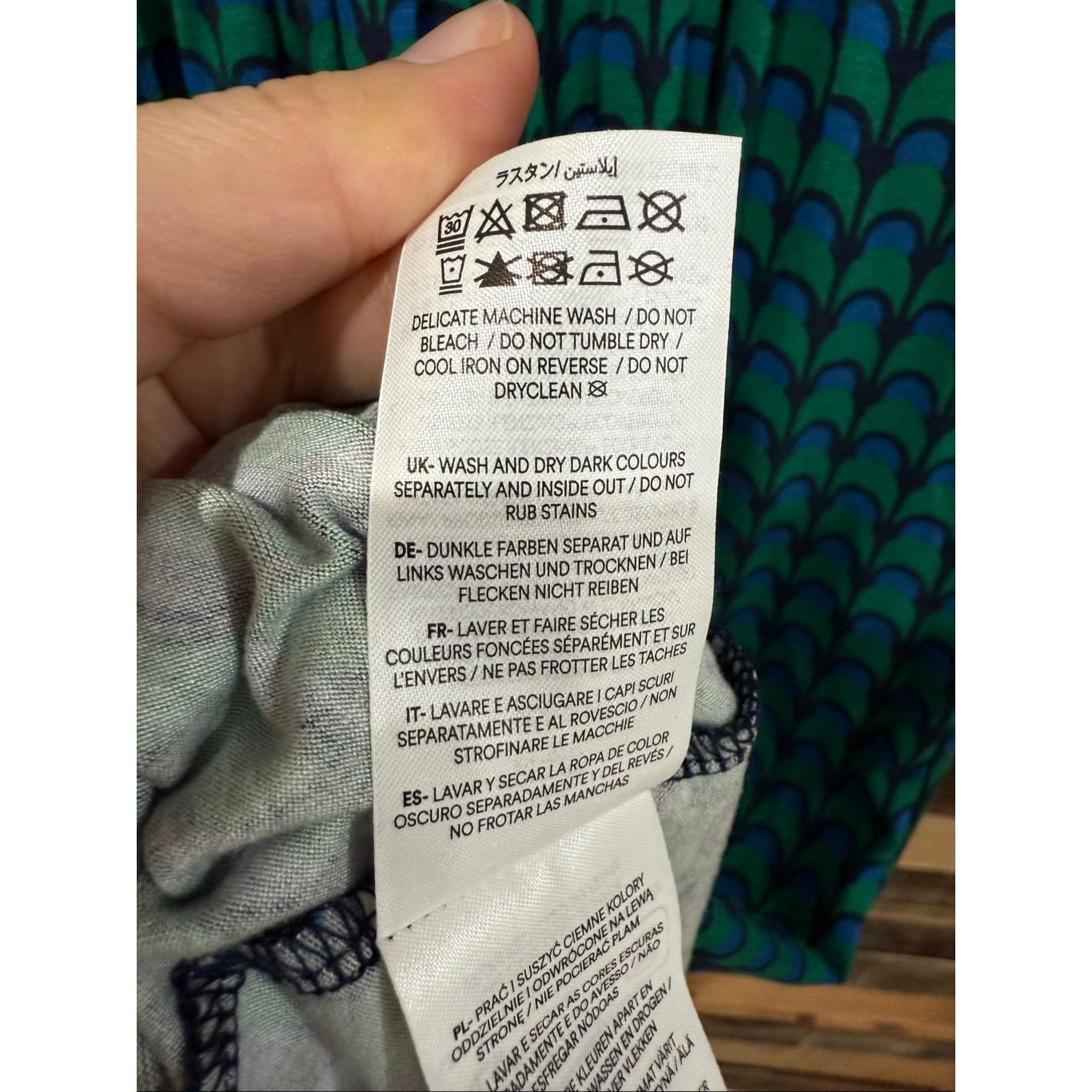 Boden Boden Thea Long Sleeve Midi Dress green blue navy geometric print size 8R Size M / US 6-8 / IT 42-44 - 6 Thumbnail