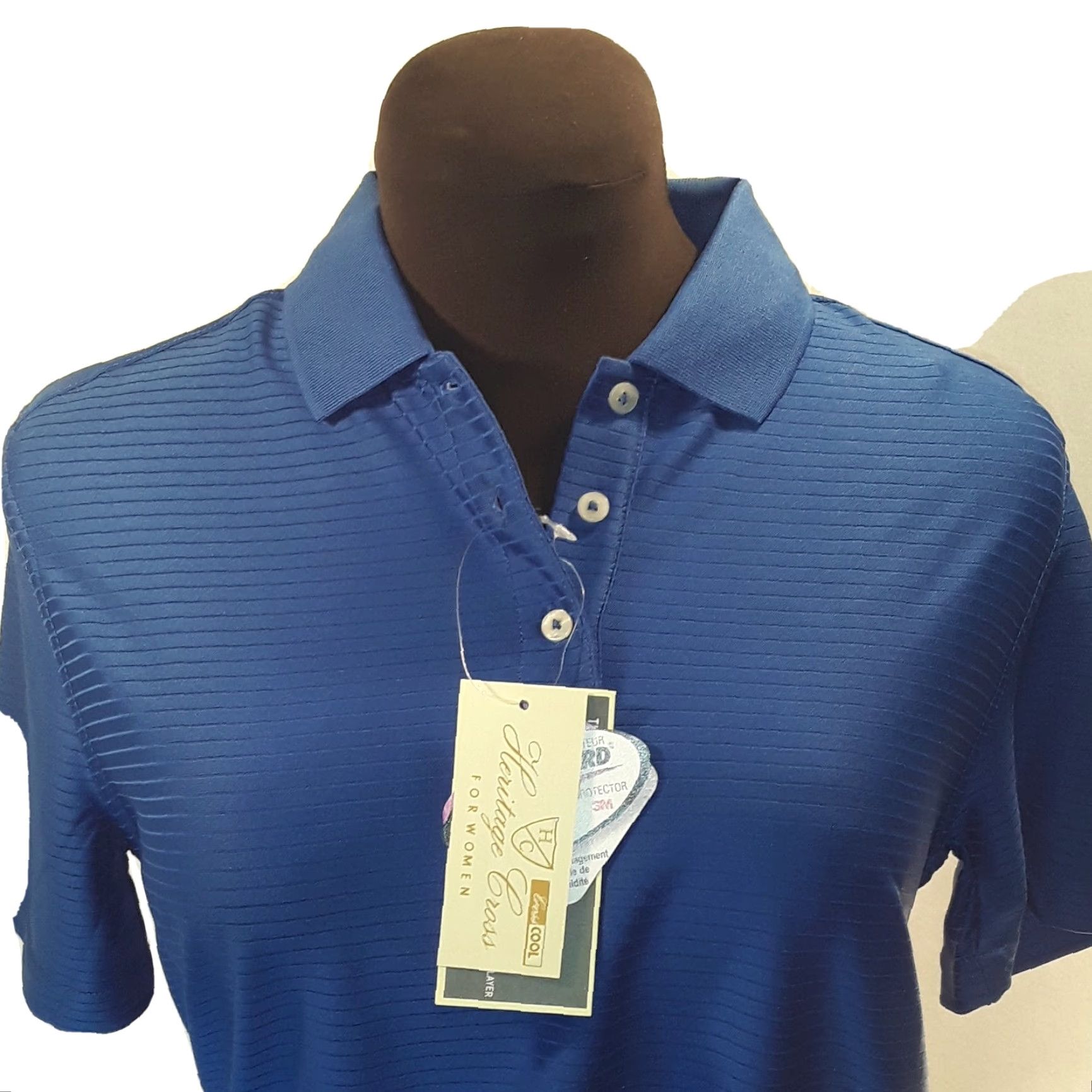 Vintage Heritage Cross DRY System SCOTCHGARD 18x26 d9 Golf Shirt Polo SM. Blue NWT Adults Mens Short Sleeve 2010-2019 Size US S / EU 44-46 / 1 - 7 Thumbnail