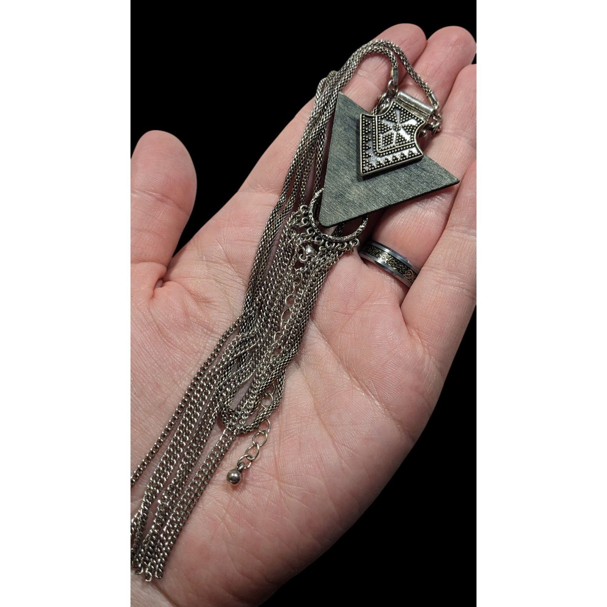 Other Southwestern Arrow And Chain Tassel Wood And Metal Necklace Size ONE SIZE - 4 Thumbnail