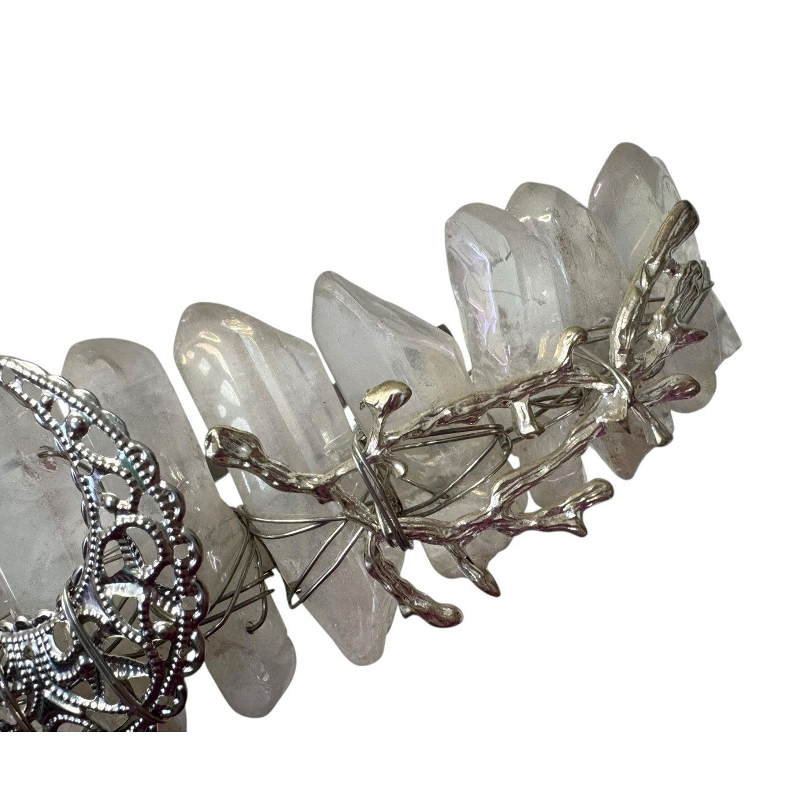 Other Aura Natural Raw Quartz Angel Crystal Goddess Tiara Crown Size ONE SIZE - 16 Thumbnail