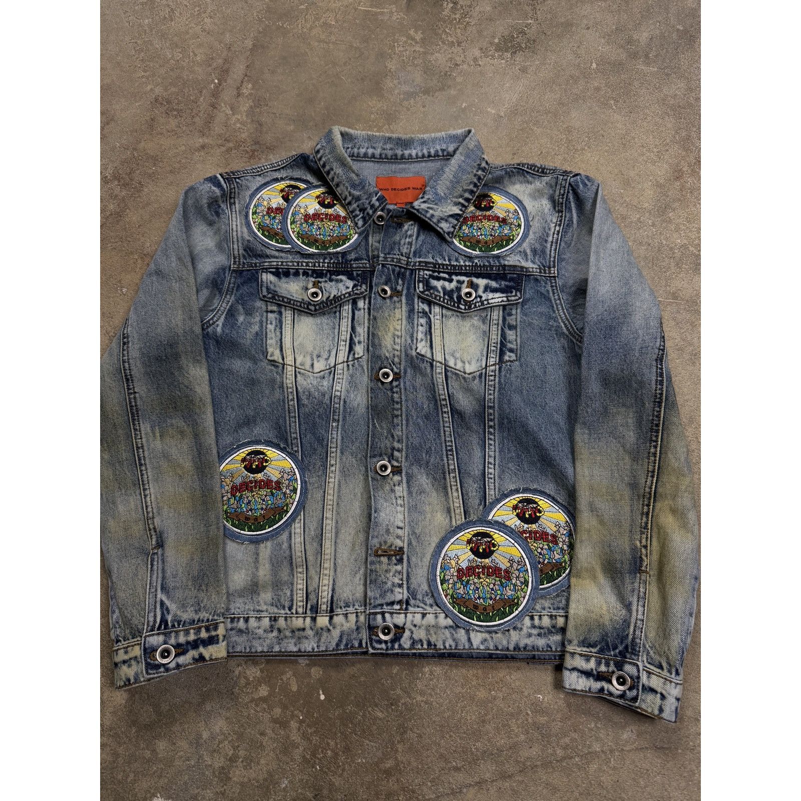 Who Decides War WDW Acid Sphere Denim Jacket New Small With Tags Size US S / EU 44-46 / 1 - 2 Thumbnail