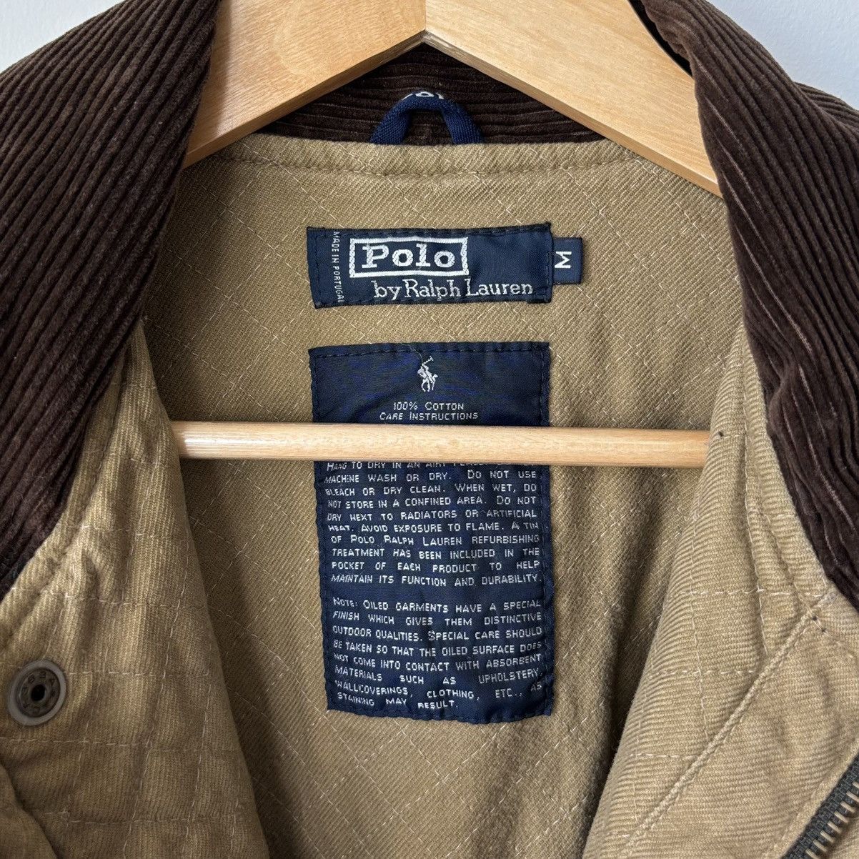 Polo Ralph Lauren Vintage Oilcloth Waxed Cotton Canvas Jacket Olive Size US M / EU 48-50 / 2 - 2 Thumbnail