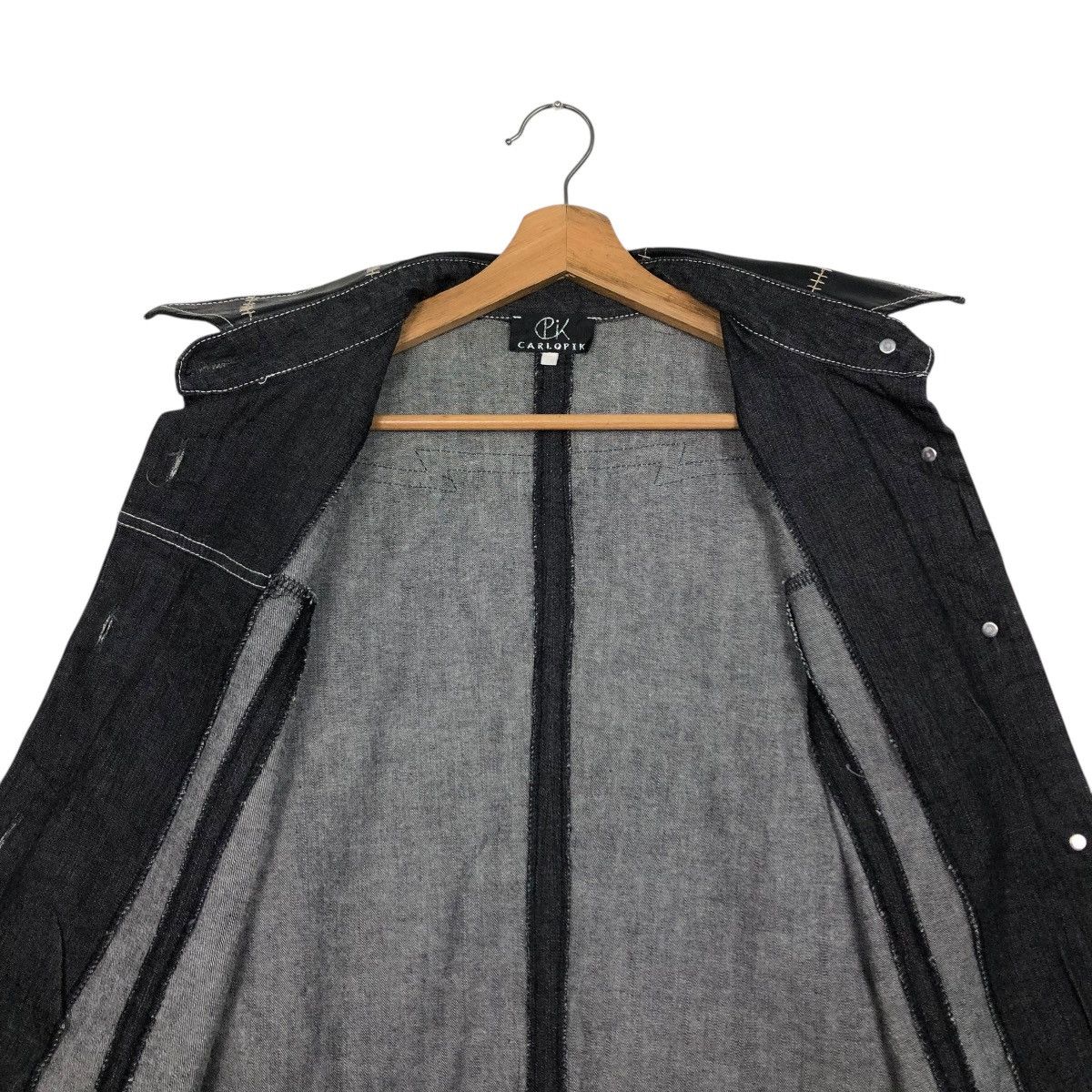 Japanese Brand 🔥VINTAGE CROPPED DENIM BIKER JACKET CARLOPIK ISSEY MIYAKE Size M / US 6-8 / IT 42-44 - 16 Thumbnail