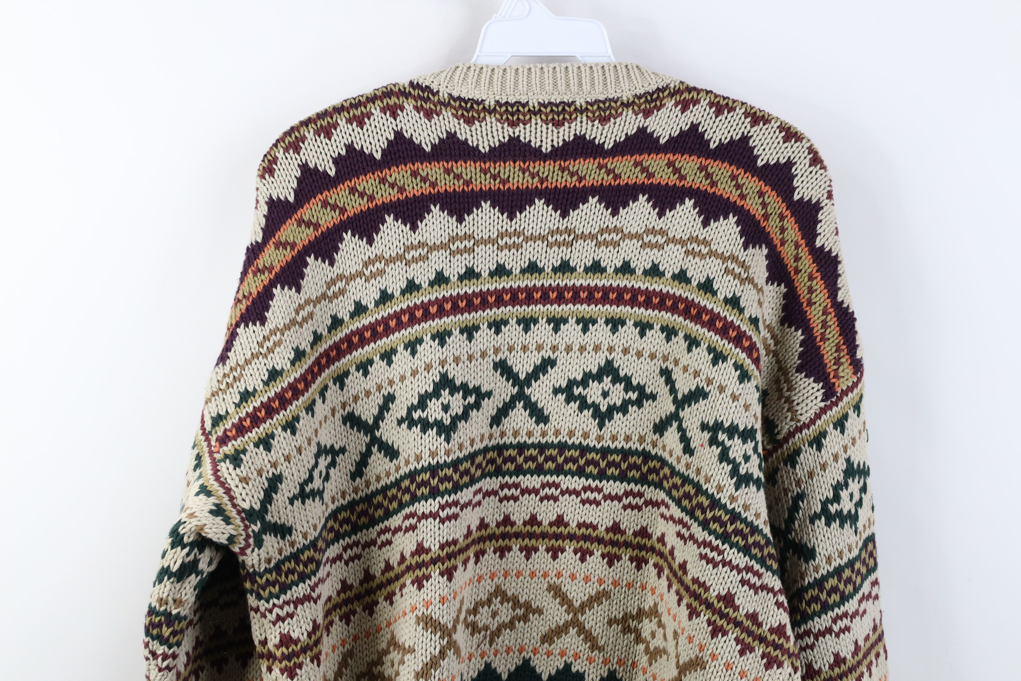 Vintage Deadstock Vintage 90s Streetwear Fair Isle Sweater Cotton Size US L / EU 52-54 / 3 - 9 Thumbnail