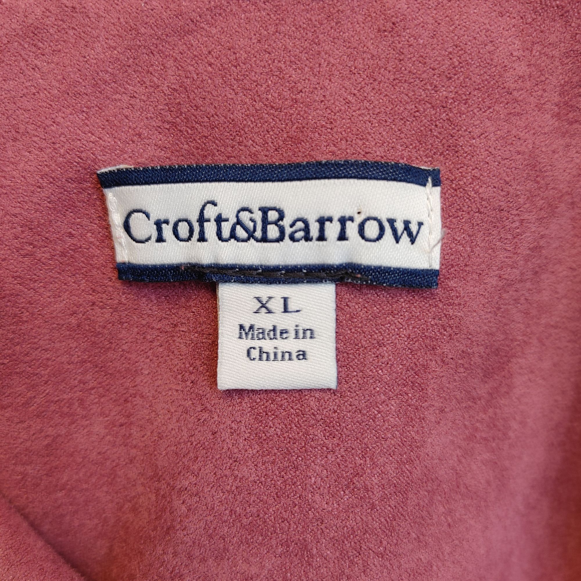 Croft & Barrow Croft & Barrow Women's Maroon Suede Long Sleeve Sweater Jack Size XL / US 12-14 / IT 48-50 - 3 Thumbnail